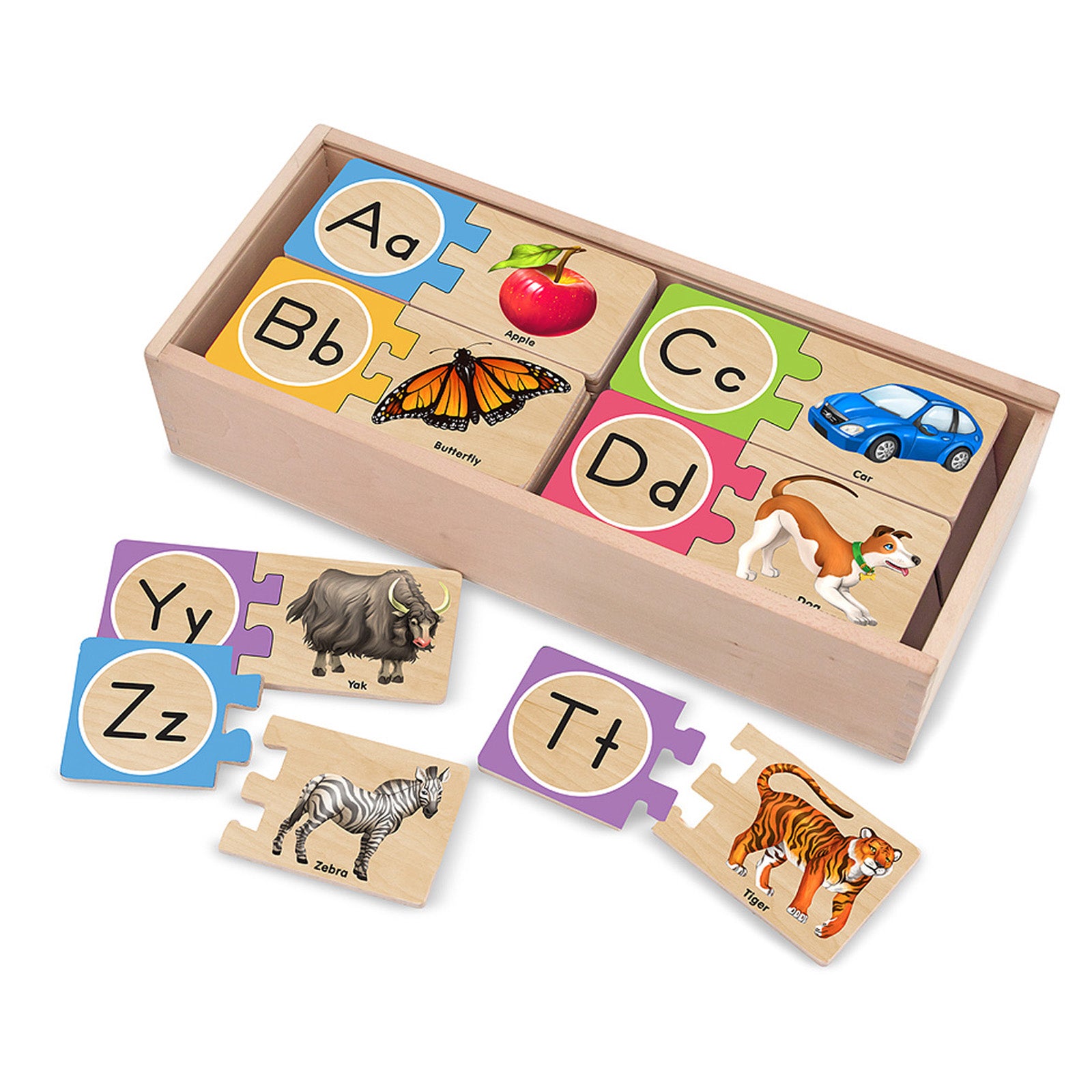 Melissa & Doug Alphabet Adventure Wooden Puzzle - Self-Correcting Letter Pieces
