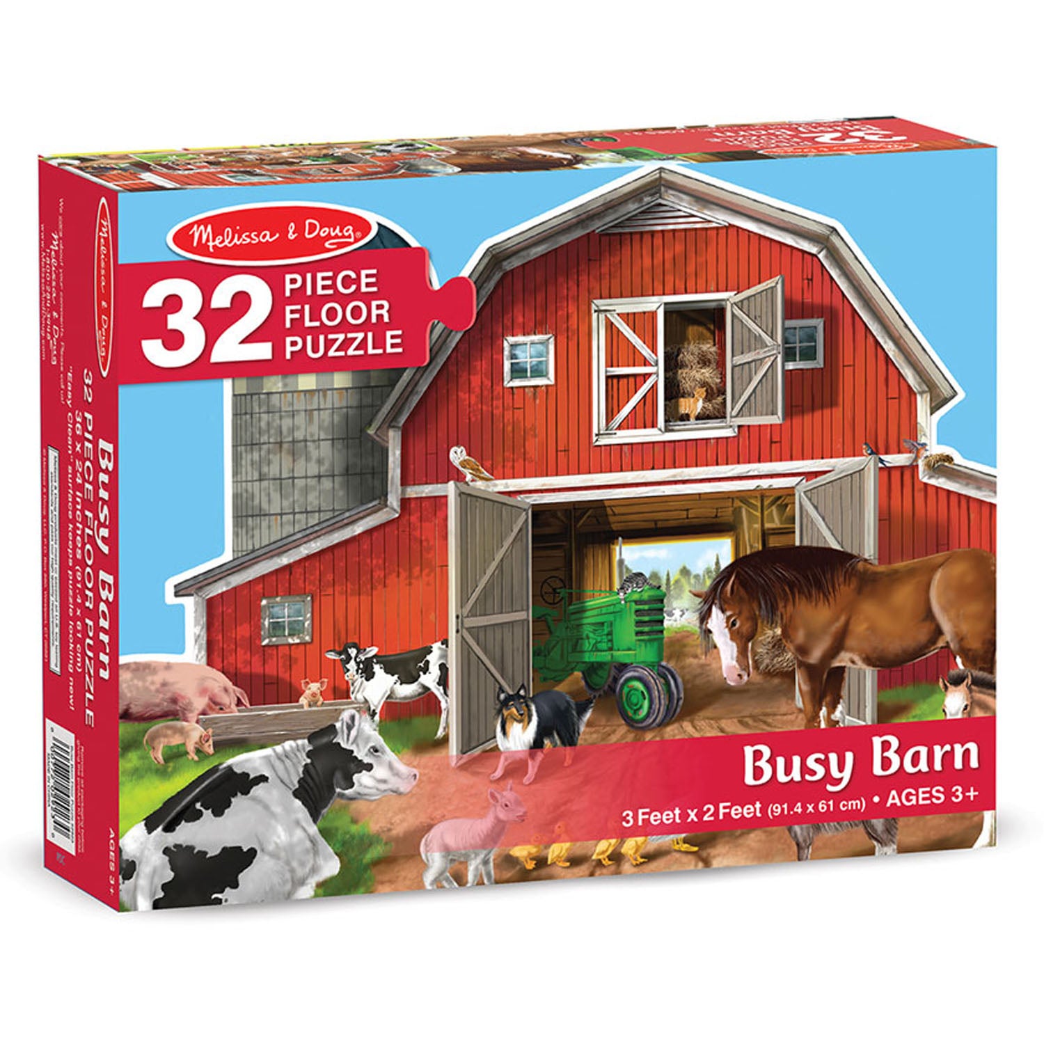 Alternative view of Melissa & Doug Busy Barn Yard Floor Puzzle - 32 pc