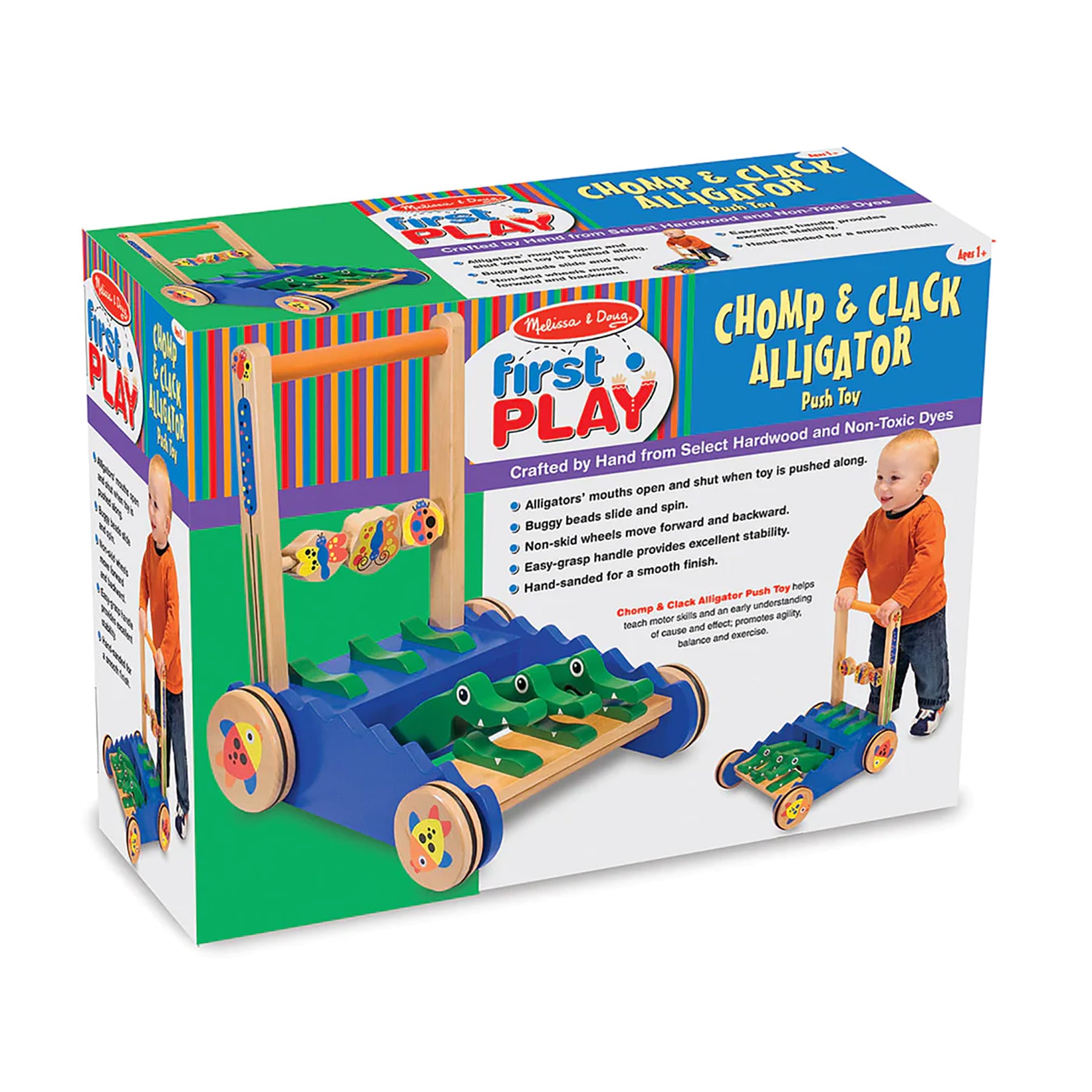 Alternative view of Melissa & Doug Chomp and Clack Alligator Push Toy – Colorful Movement