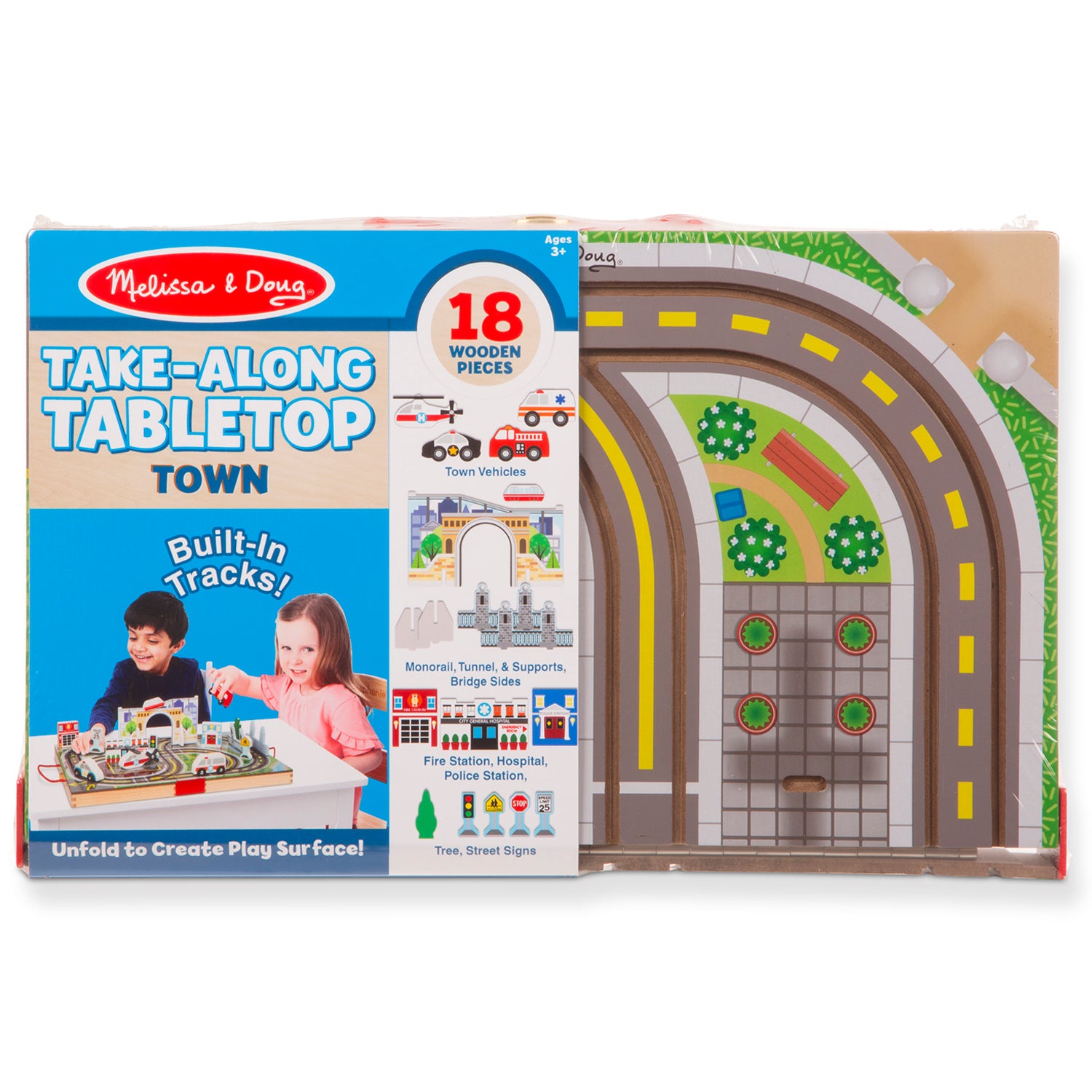 Alternative view of Melissa & Doug Take Along Town Play Set with Wooden Storage Case