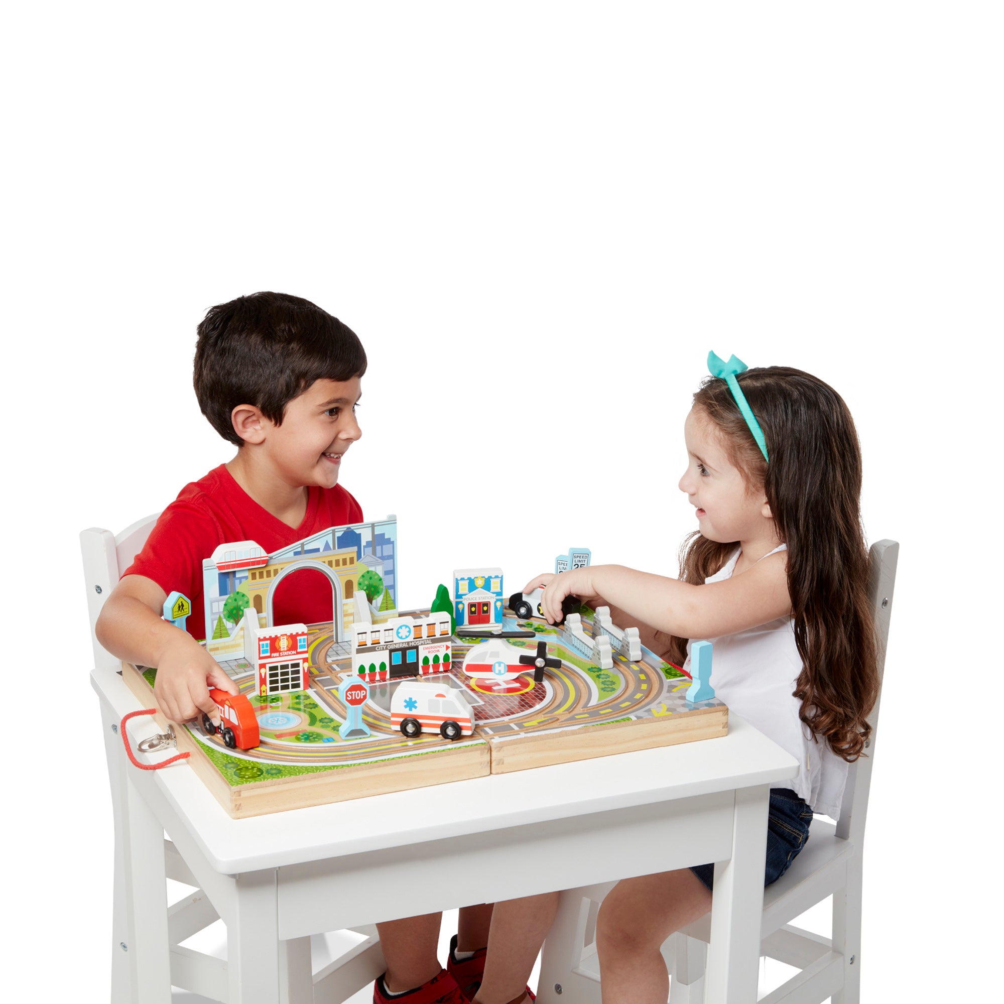 Melissa & Doug Take Along Town Play Set with Wooden Storage Case - Image 3
