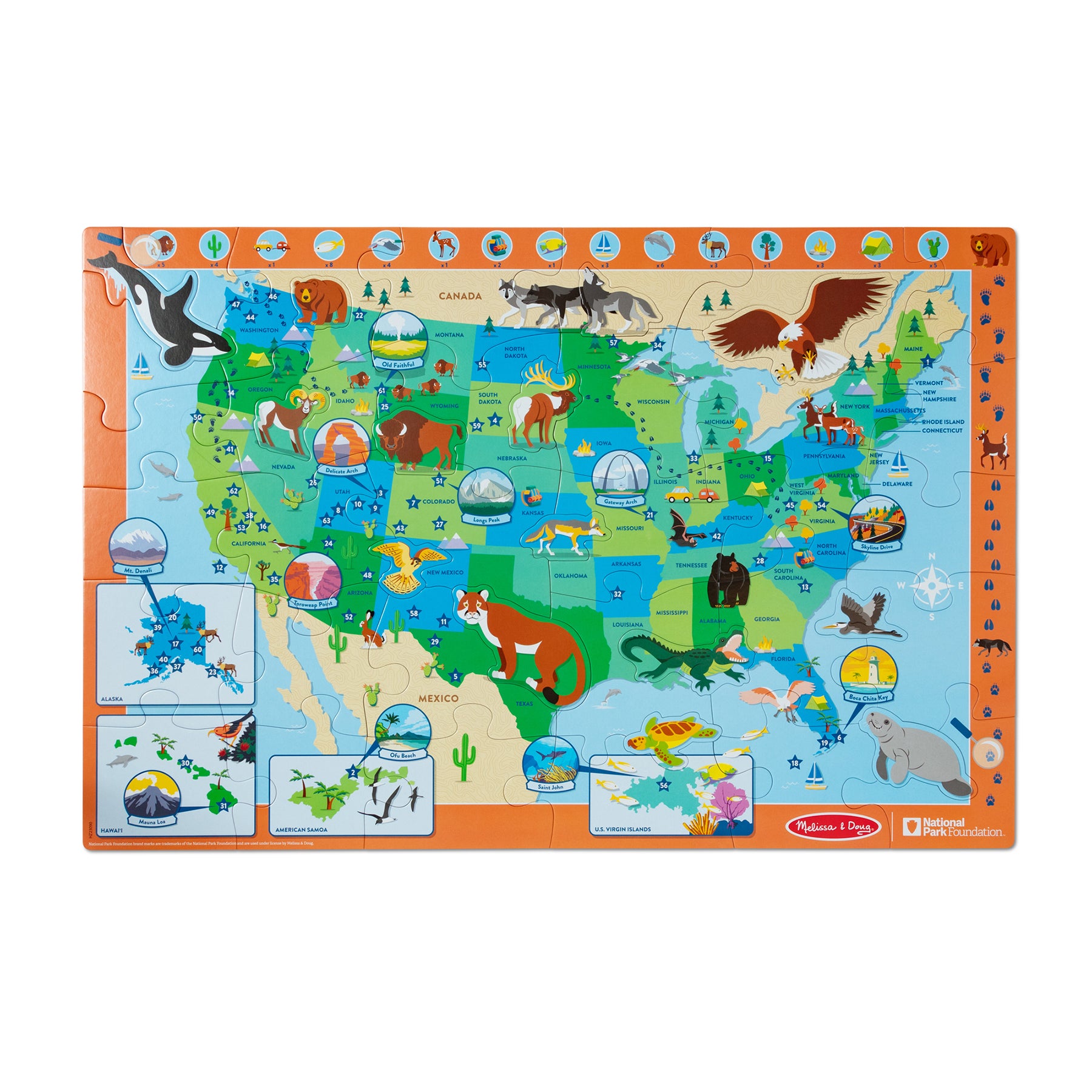 Alternative view of Melleysa & Doug USA National Parks 45 pc Floor Puzzle