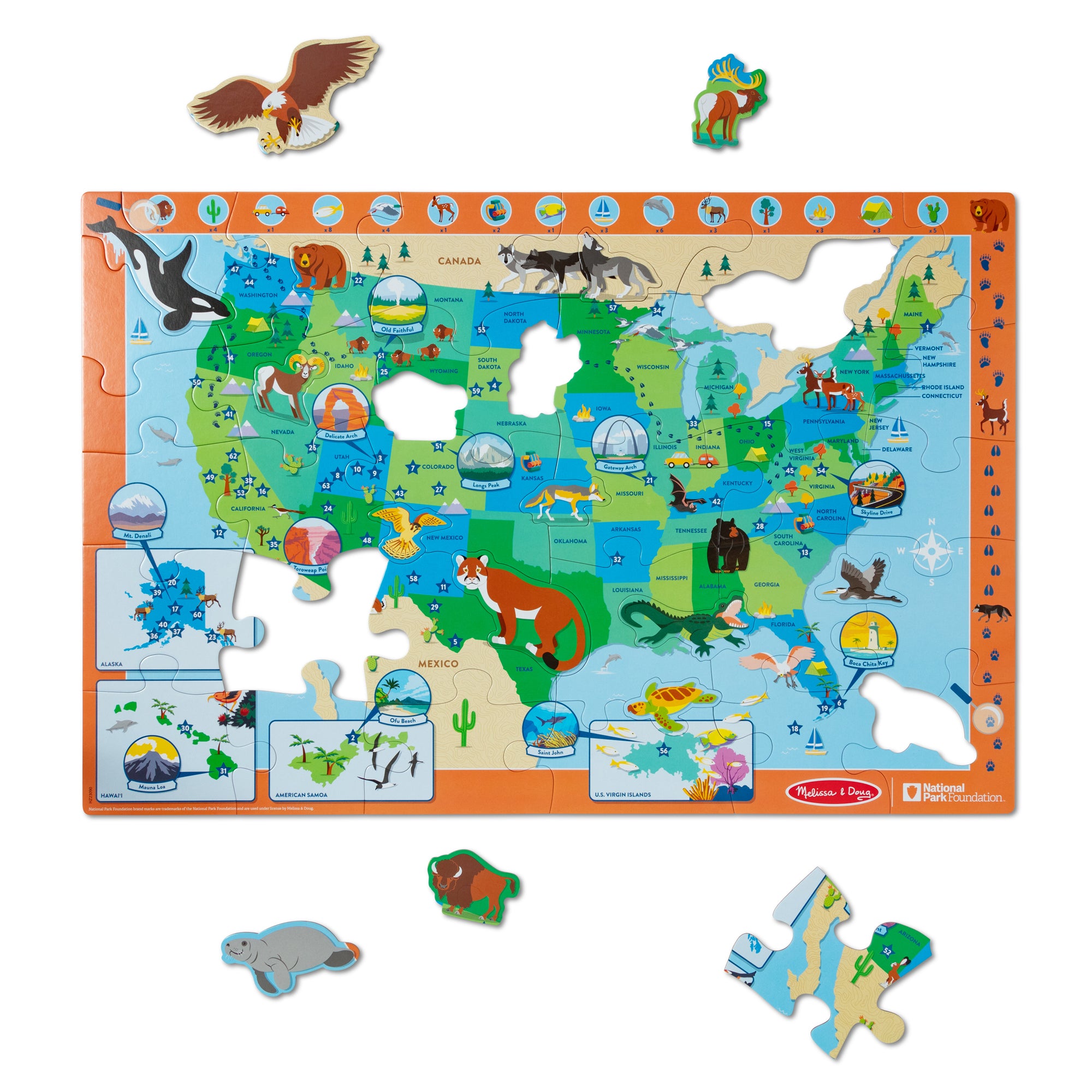 Melleysa & Doug USA National Parks 45 pc Floor Puzzle - Image 3