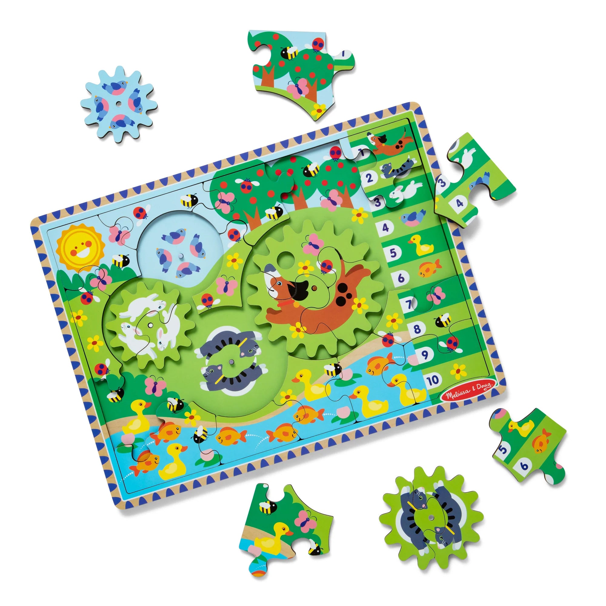 Alternative view of Melissa & Doug Animal Chase I-Spy Wooden Gear Puzzle - 24 pc