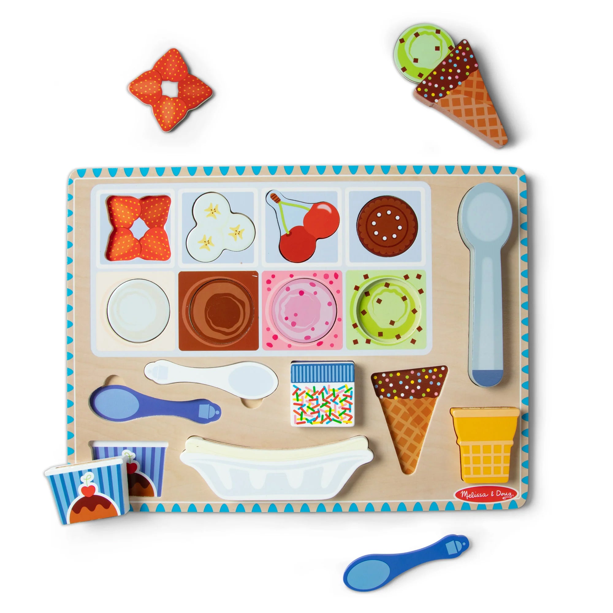 Alternative view of Melissa & Doug Magnetic Ice Cream Puzzle Set - Interactive Wooden Toy