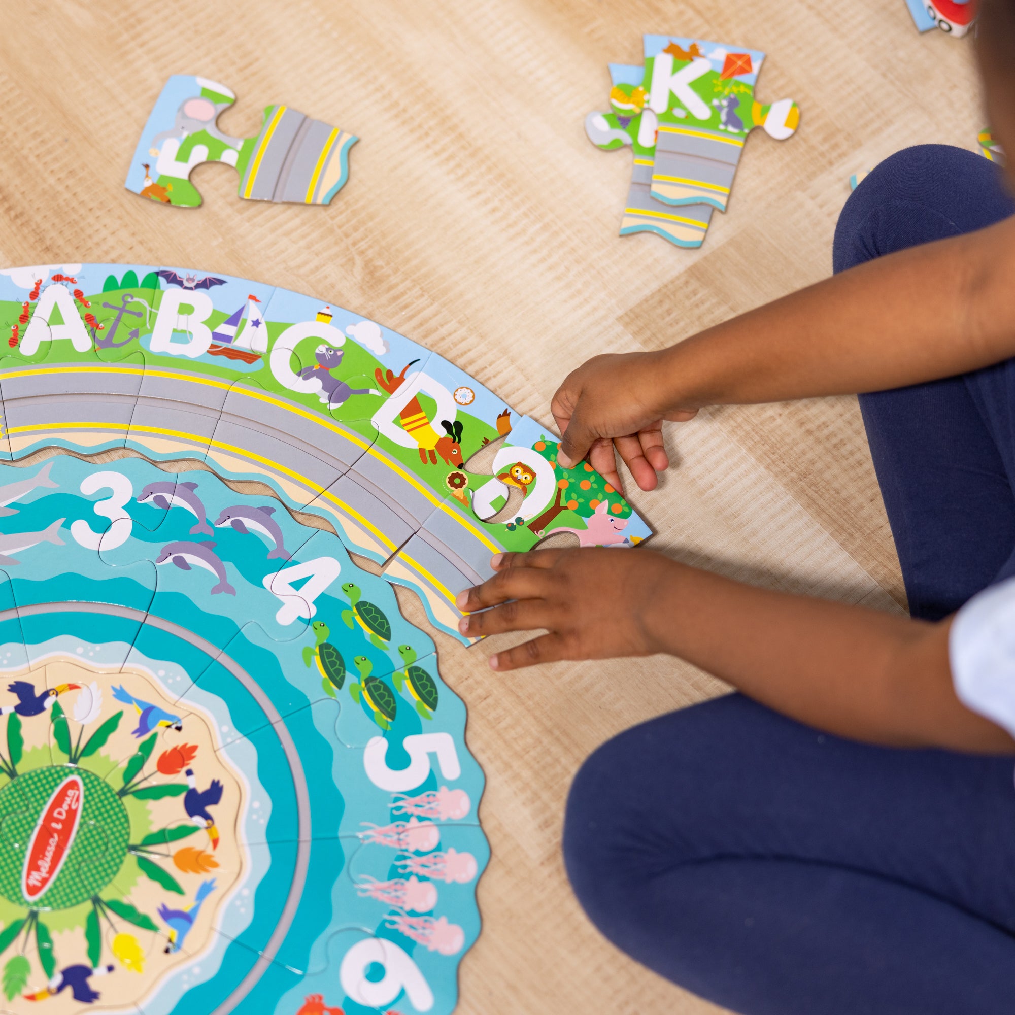 Melissa & Doug Round the Shore 48-Piece Floor Puzzle & Play Set - Image 6