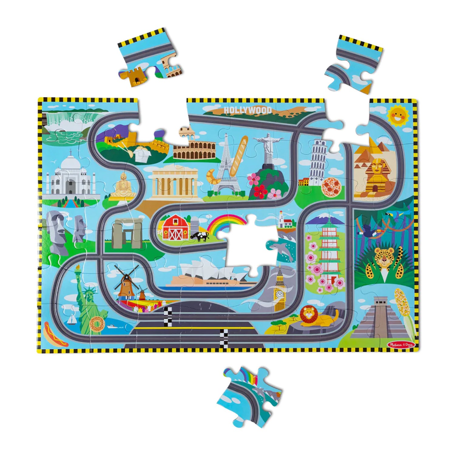 Alternative view of Melissa & Doug Global Race Track Floor Puzzle - 48 pc