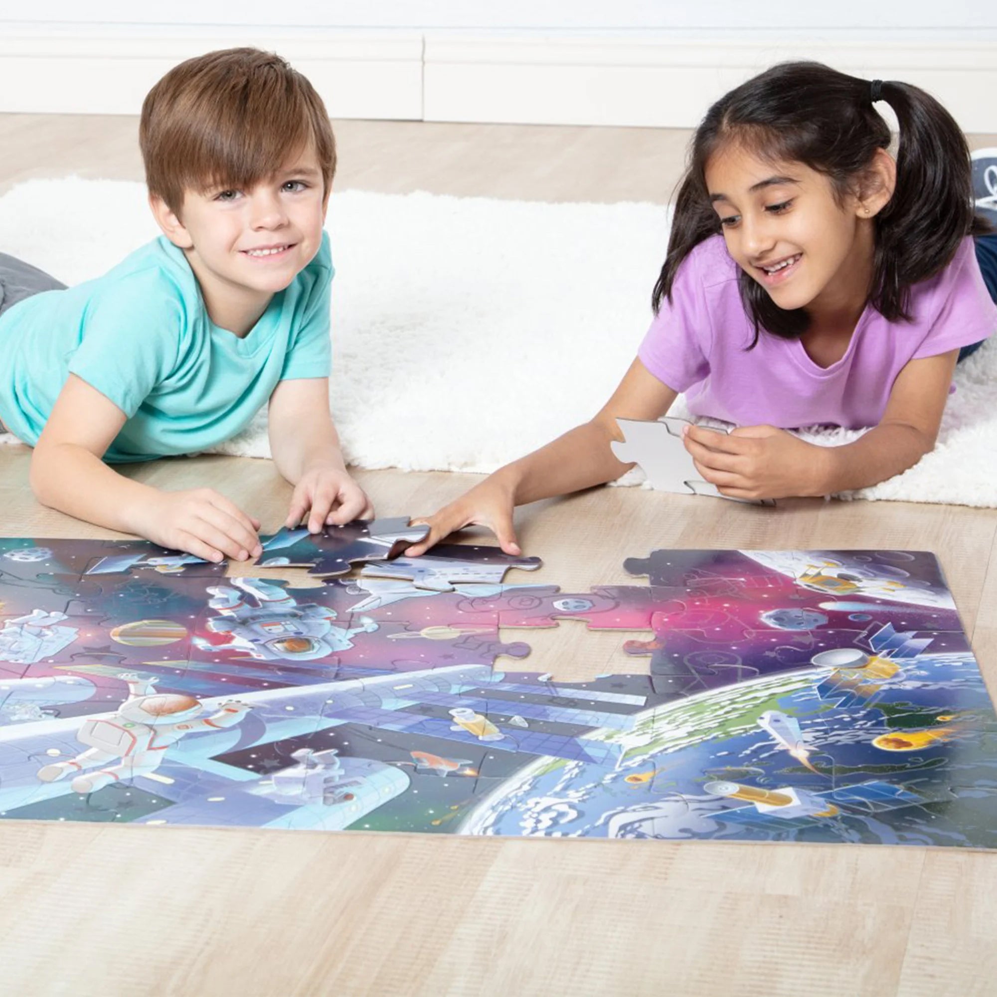 Melissa & Doug Outer Space 48 pc Glow-in-the-Dark Floor Puzzle - Image 6