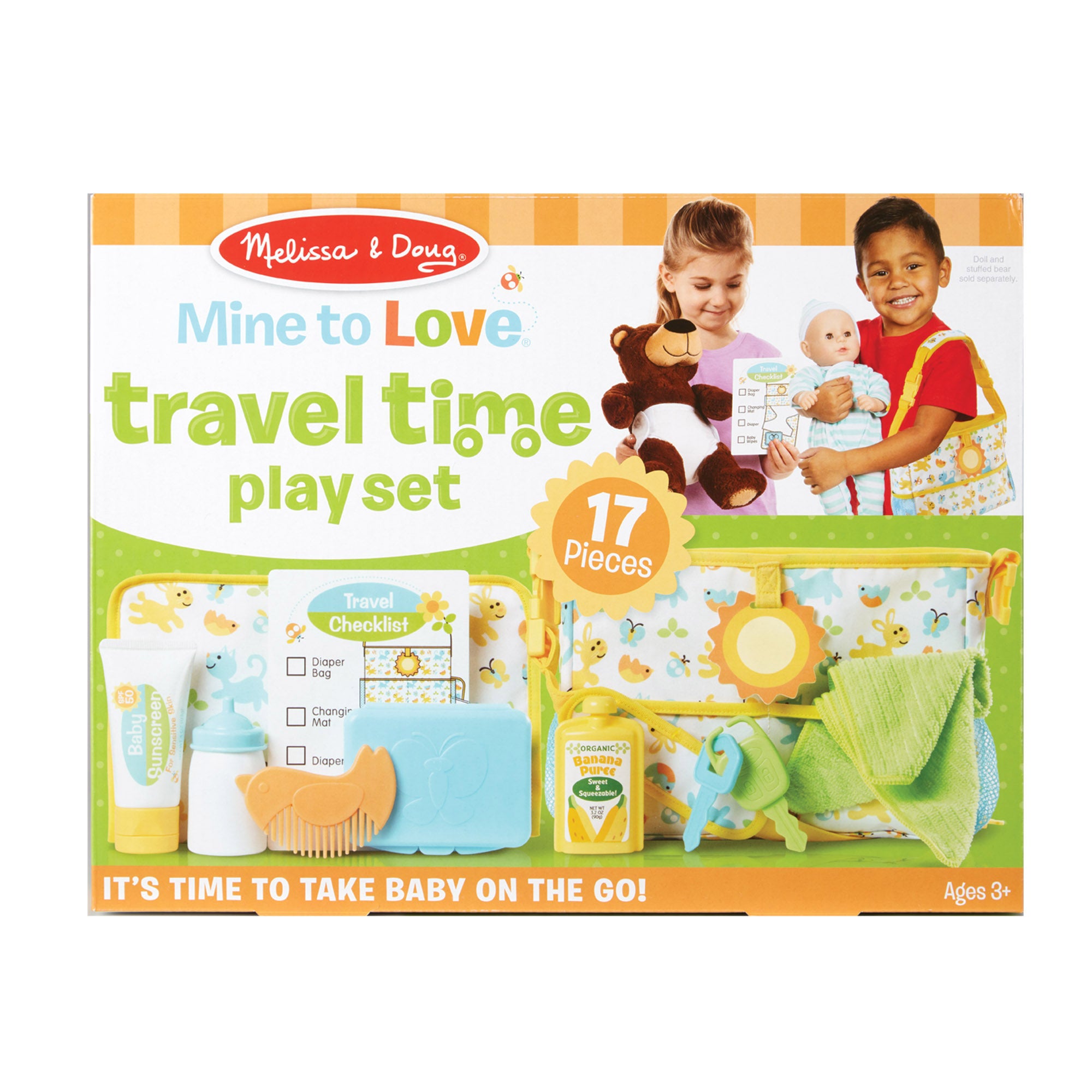 Melissa & Doug Mine to Love Diaper Bag Doll Travel Playset - Image 2