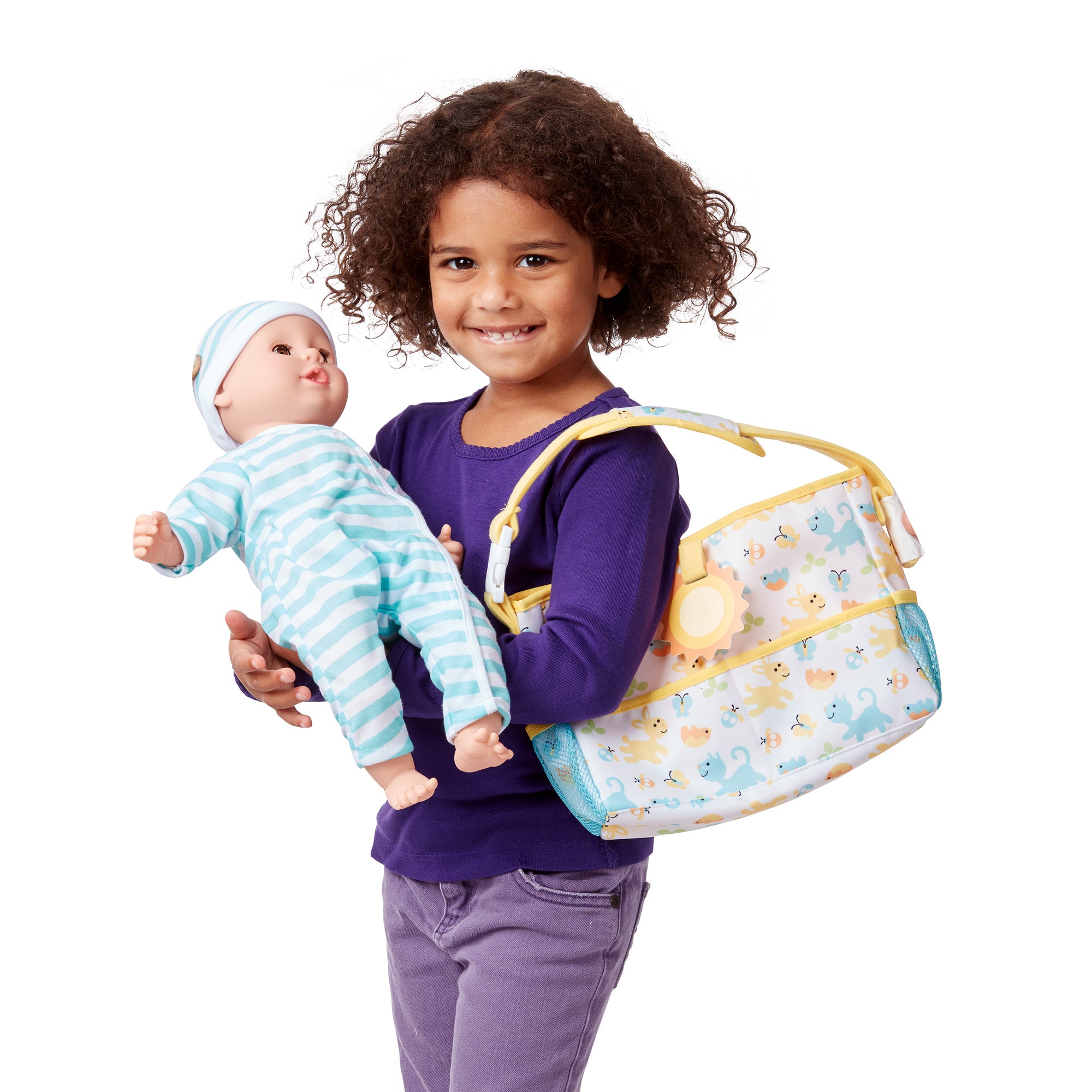 Melissa & Doug Mine to Love Diaper Bag Doll Travel Playset - Image 4