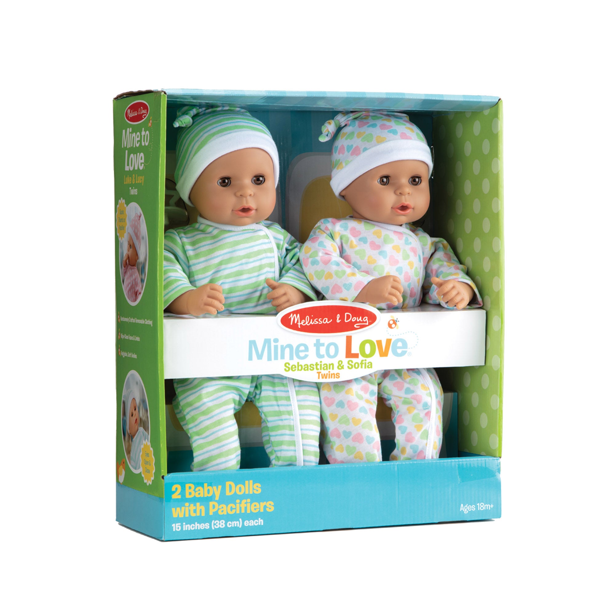 Alternative view of Melissa & Doug 15" - Mine to Love Twins Sebastian & Sofia Dolls