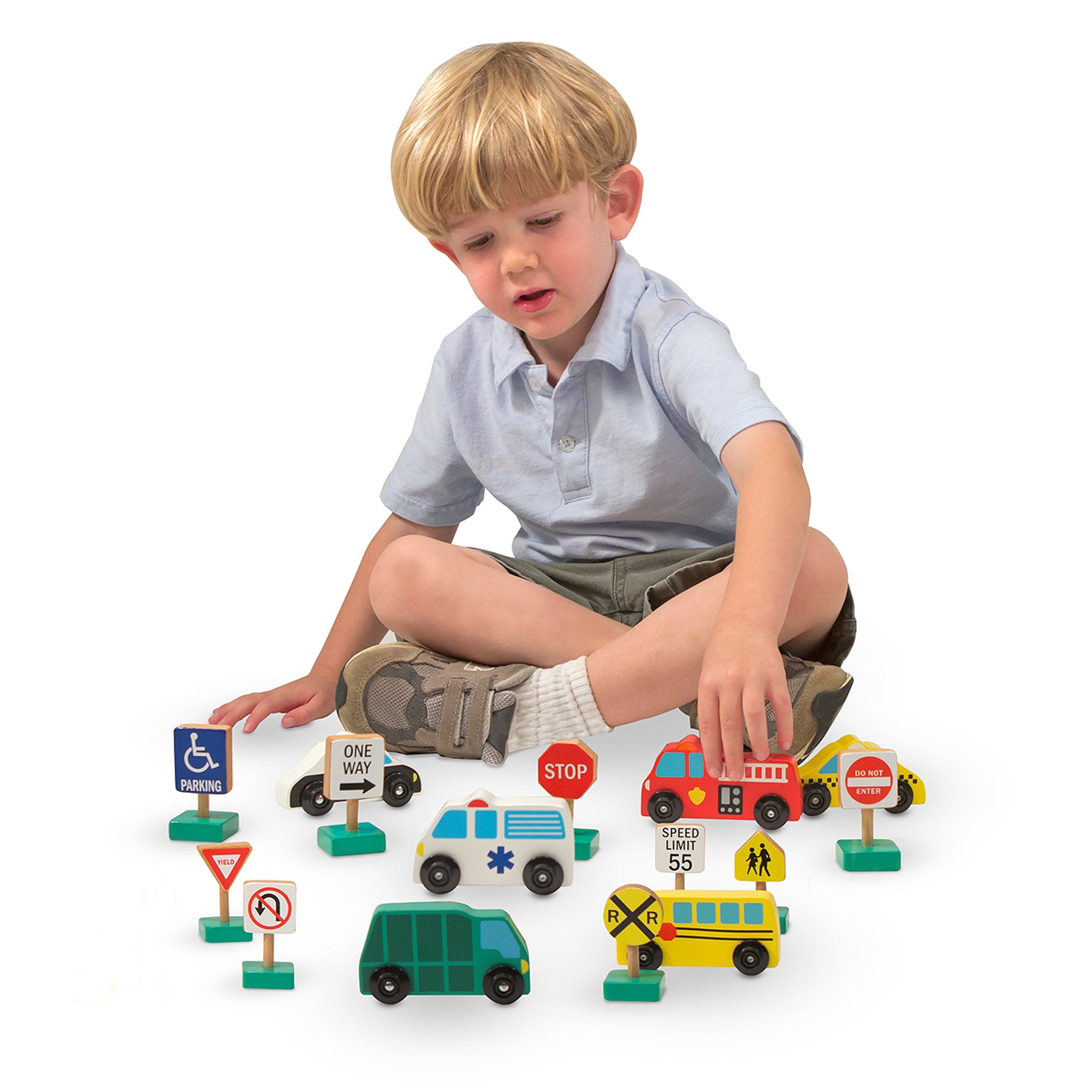 Melissa & Doug Wooden Traffic Adventure Play Set - 15 Pieces - Image 6