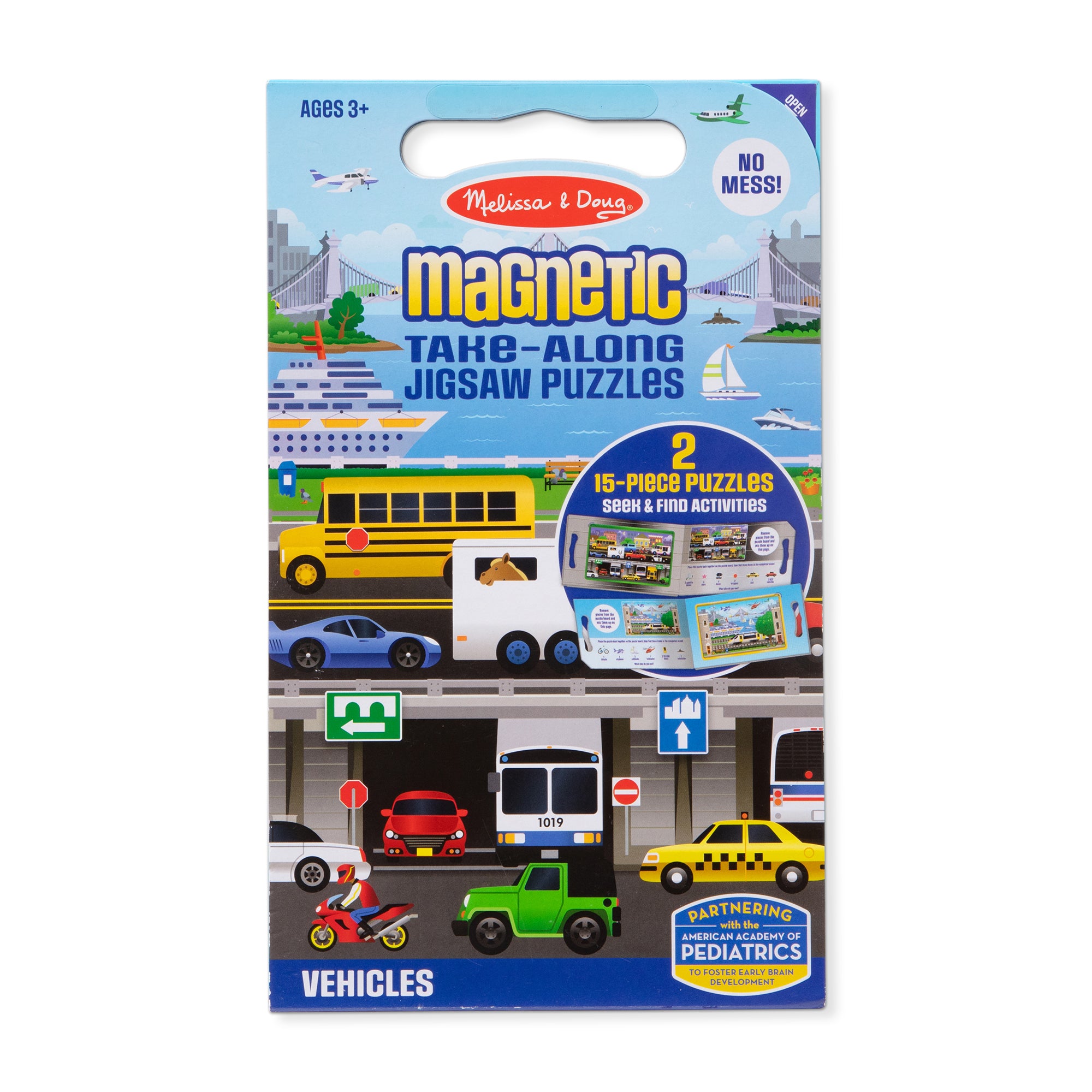 Melissa & Doug Vehicles Magnetic 2 Pack Jigsaw Puzzles - 15 pc