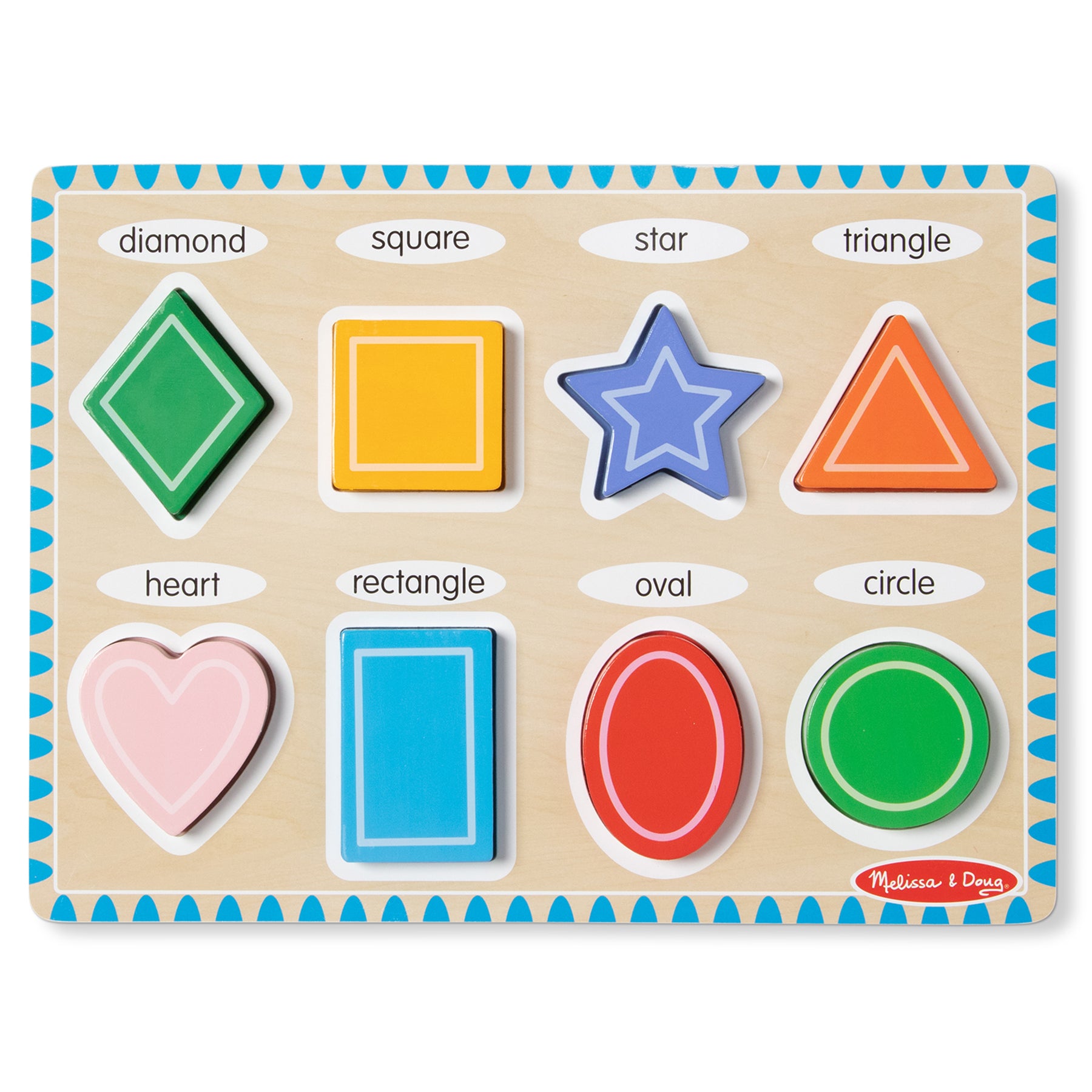 Alternative view of Melissa & Doug Bright Shapes 8-Piece Wooden Chunky Puzzle