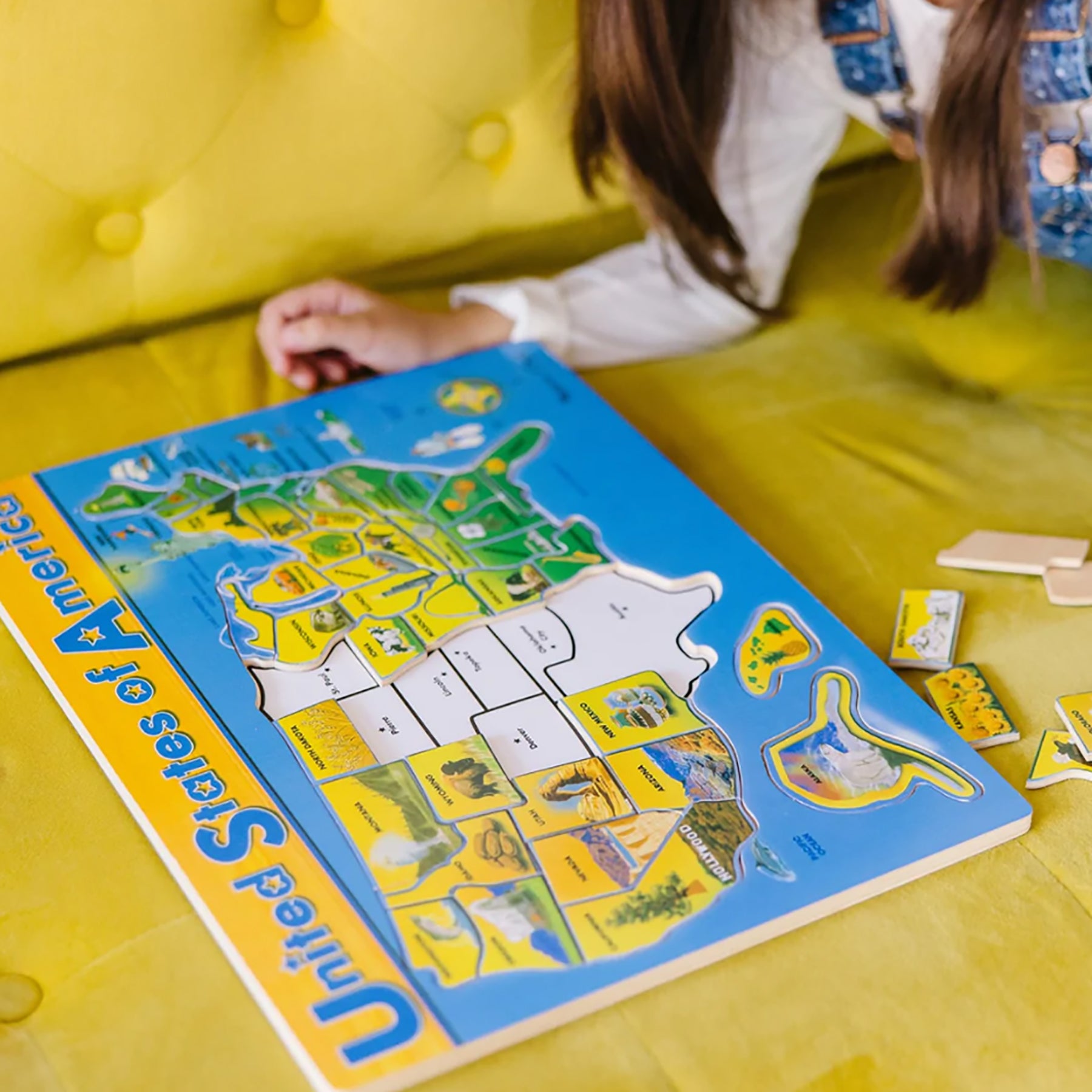 Melissa & Doug U.S.A. Map Wooden Puzzle - 45 Pieces - Interactive Geography Learning - Image 4