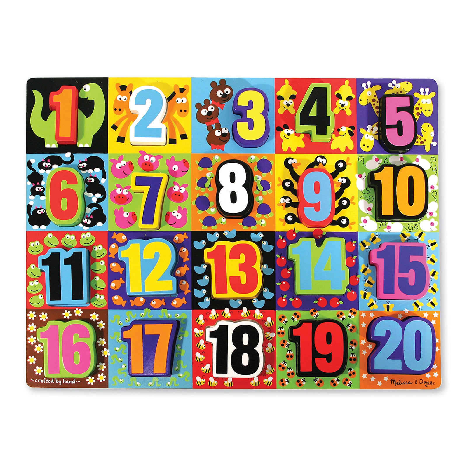 Melissa & Doug Jumbo Numbers Wooden Chunky Puzzle - 20 pc - Image 2