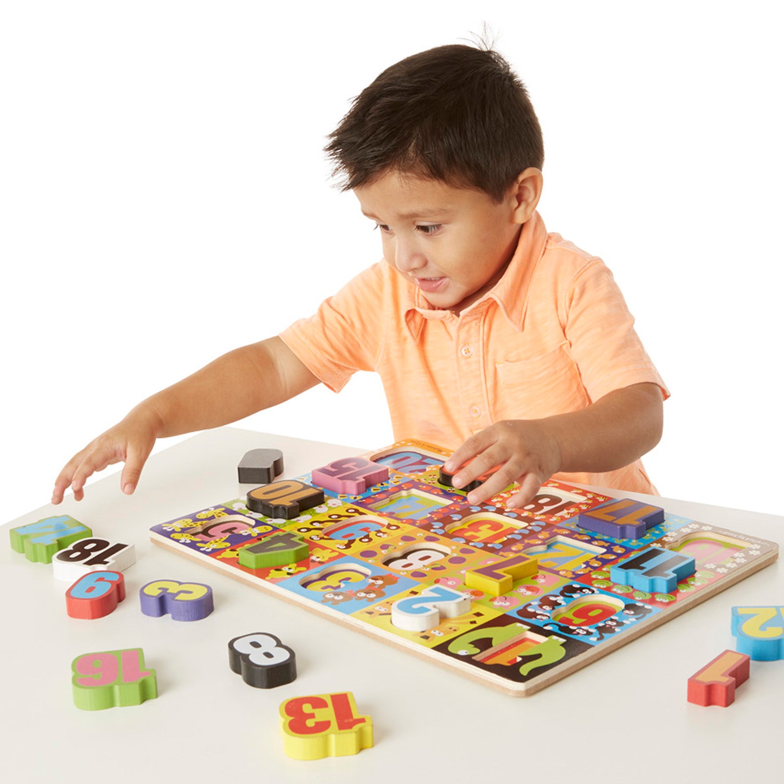 Melissa & Doug Jumbo Numbers Wooden Chunky Puzzle - 20 pc - Image 3