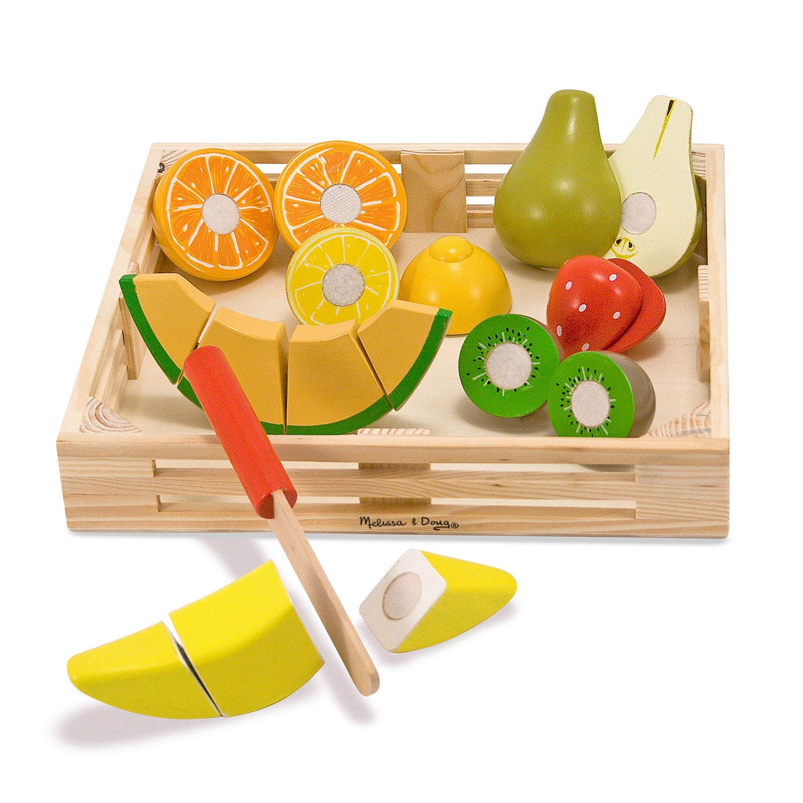 Alternative view of Melissa & Doug 17-Piece Wooden Cutting Fruit Set – Play Food Kitchen Accessory
