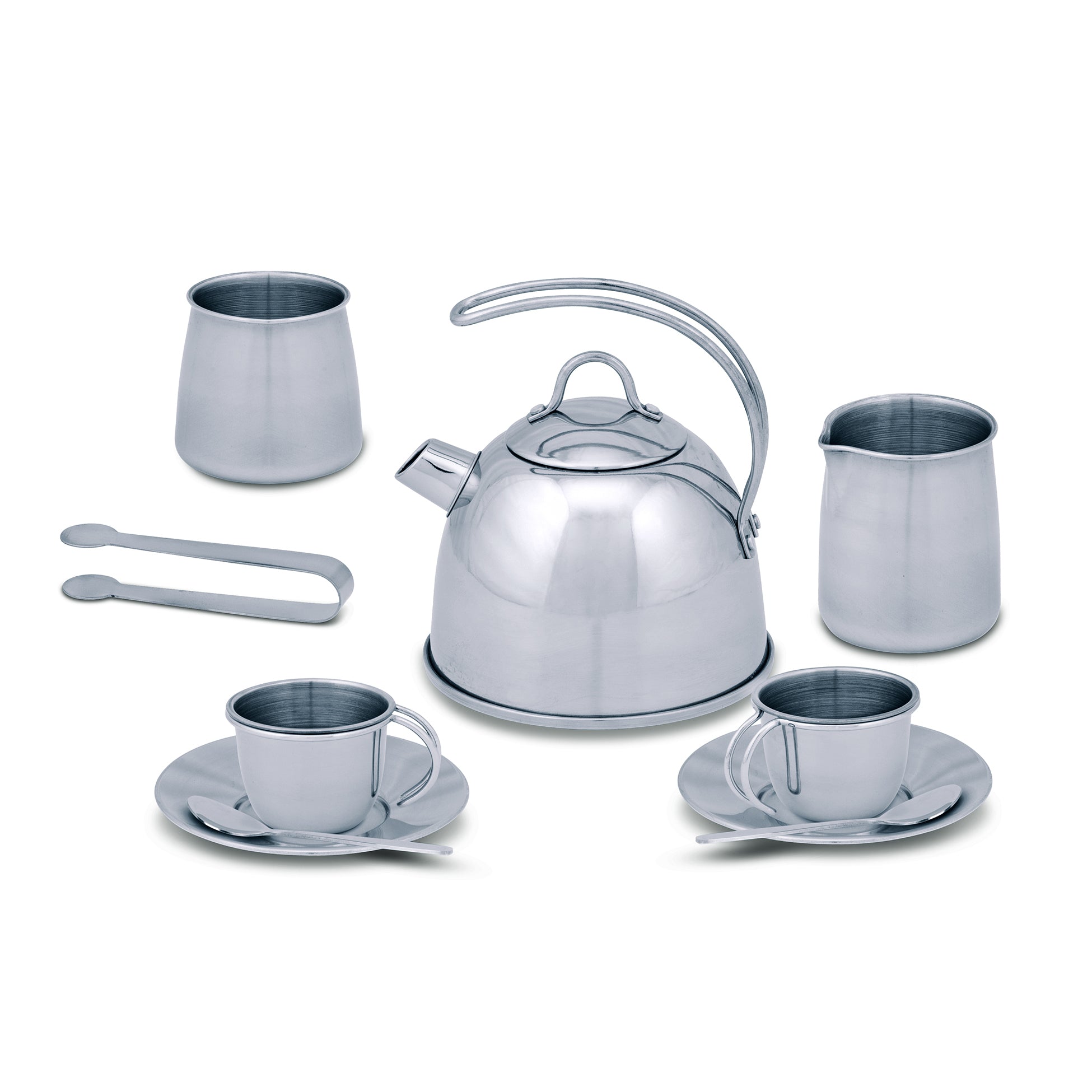 Alternative view of Melissa & Doug 11-Piece Stainless Steel Tea Set - Playtime Elegance
