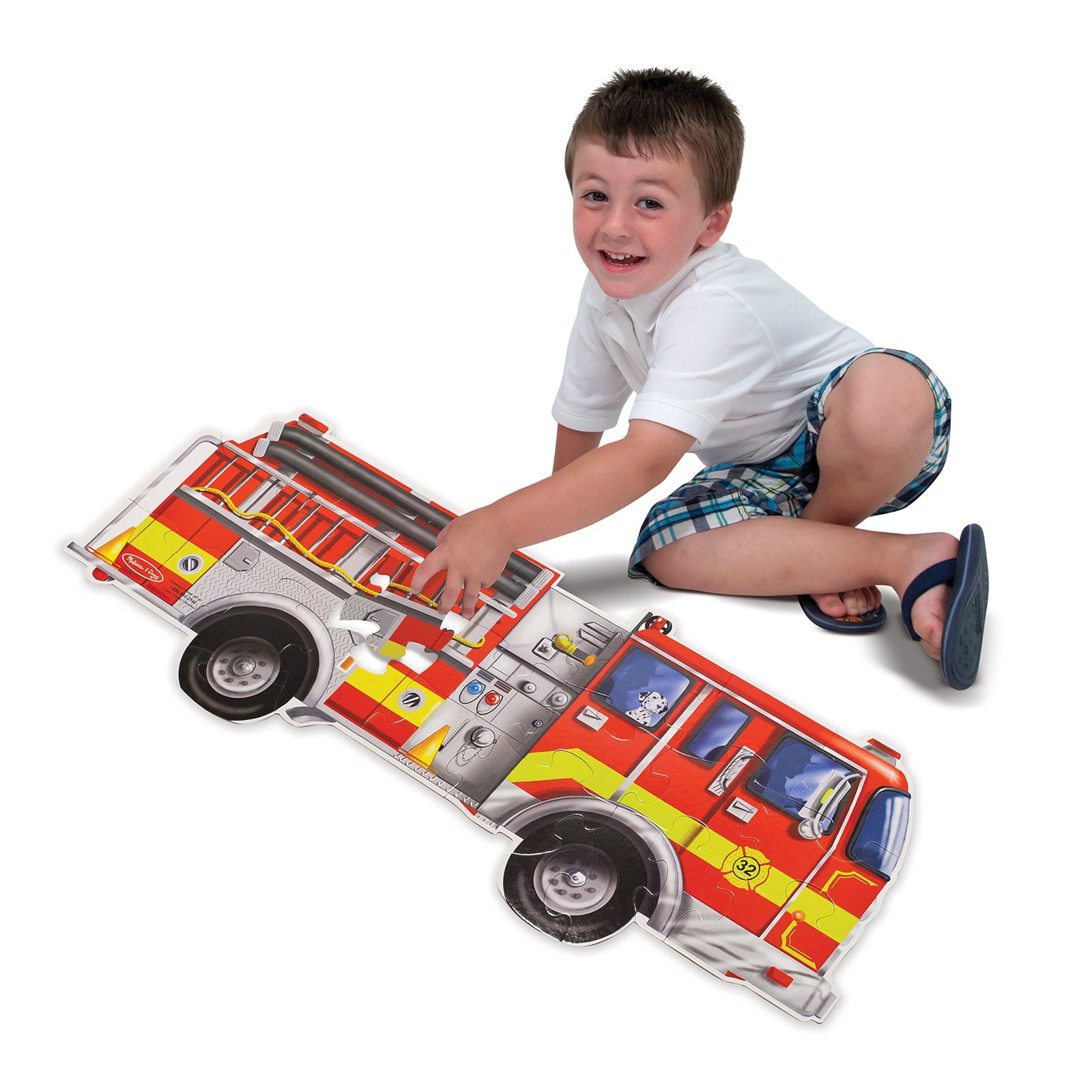 Melissa & Doug Fire Truck 4' Floor Puzzle - 24 Pieces - Image 3