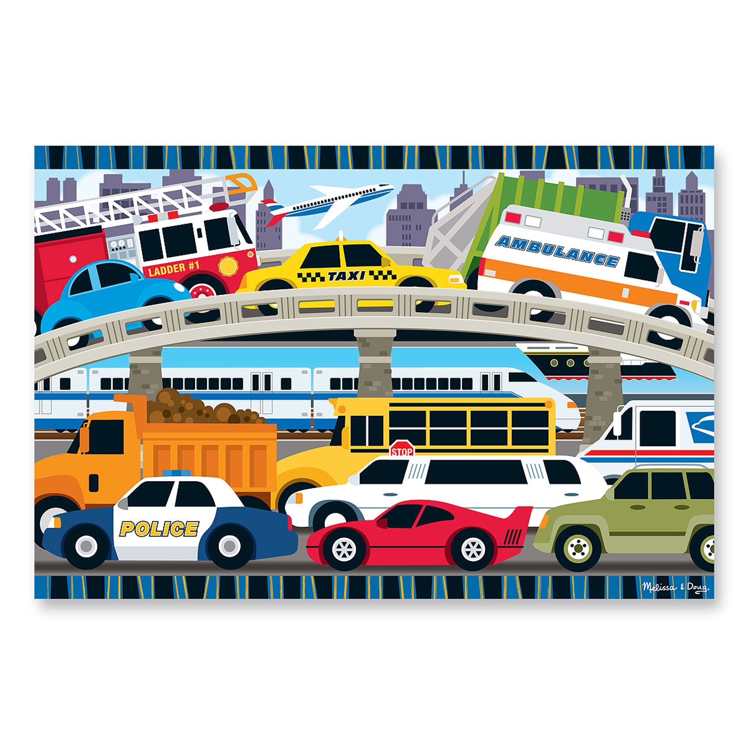 Melissa & Doug Traffic Jam Floor Puzzle - 24 pc