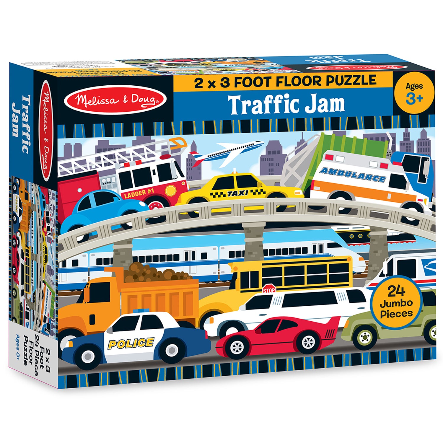Alternative view of Melissa & Doug Traffic Jam Floor Puzzle - 24 pc