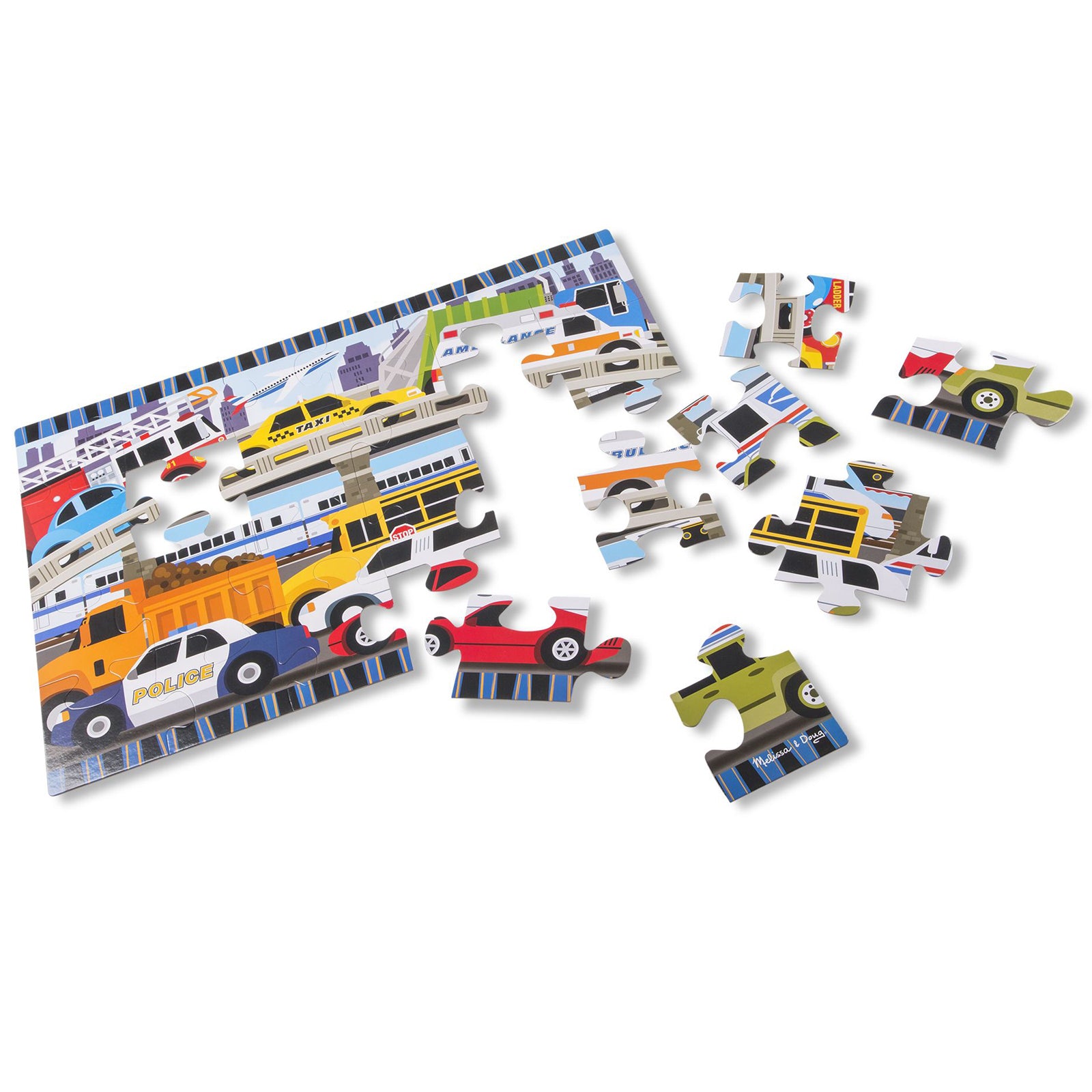 Melissa & Doug Traffic Jam Floor Puzzle - 24 pc - Image 3