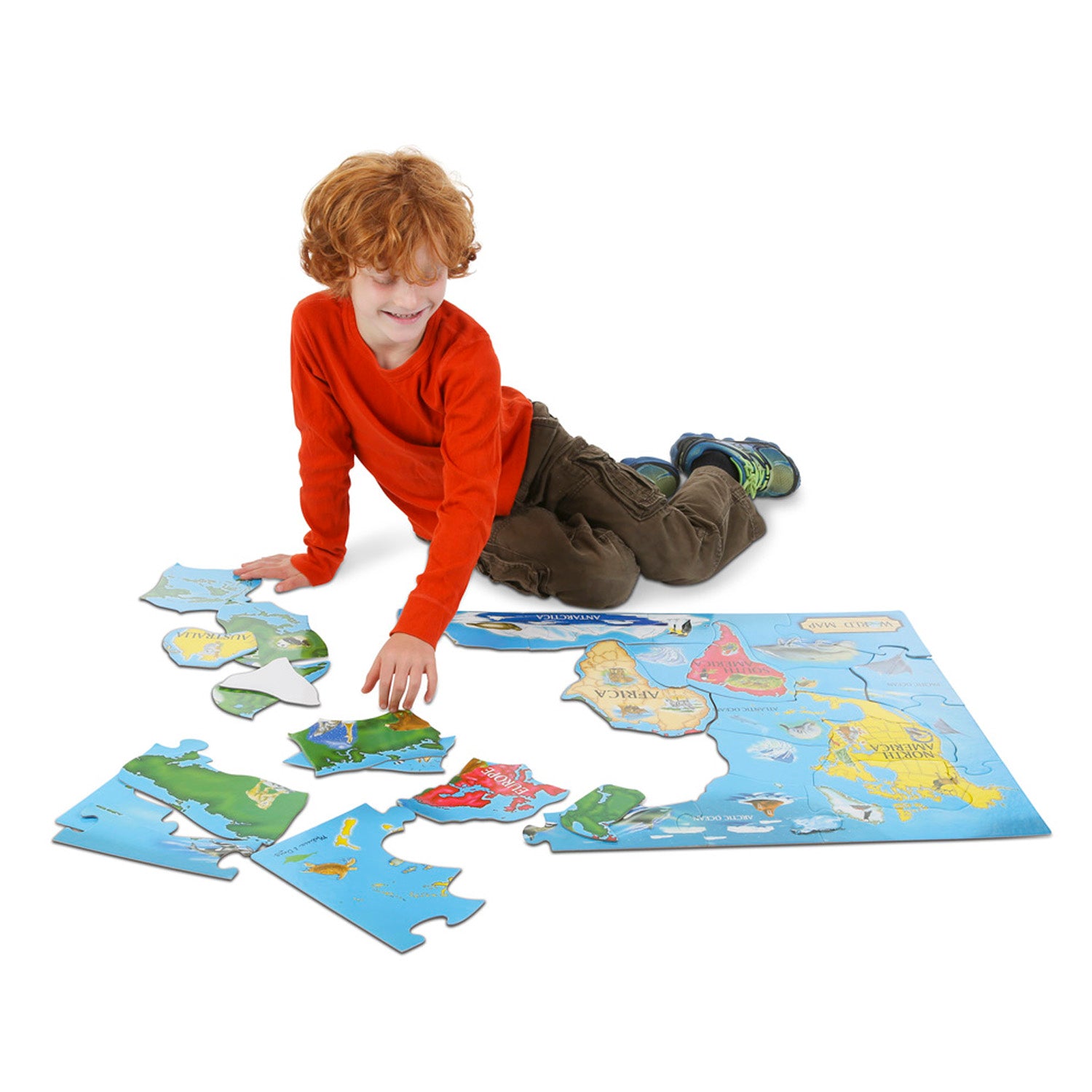 Melissa & Doug Colorful World Map Floor Puzzle - 33 pc - Image 3
