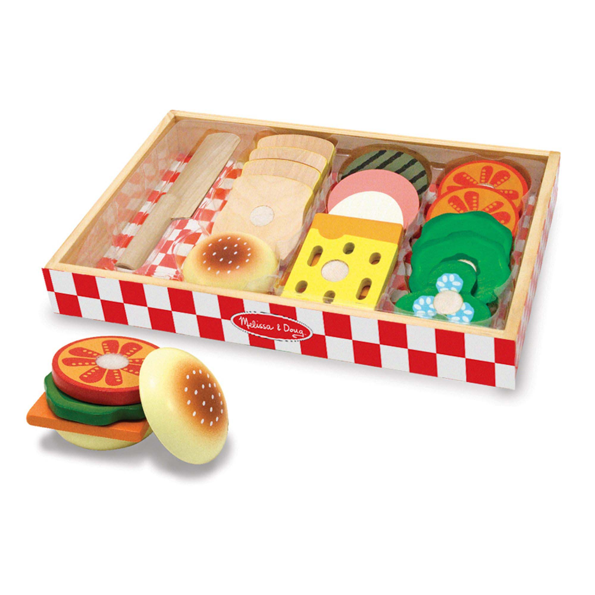Alternative view of Melissa & Doug 16-Piece Wooden Sandwich Shop Play Set