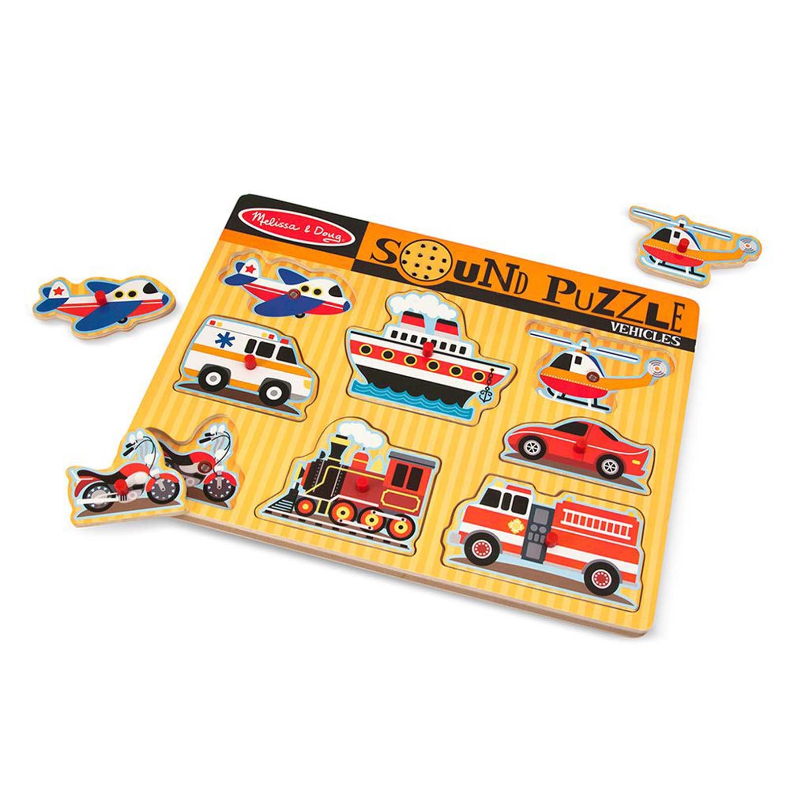 Alternative view of Melissa & Doug Vehicles Sound Puzzle - 8 pc Wooden Peg
