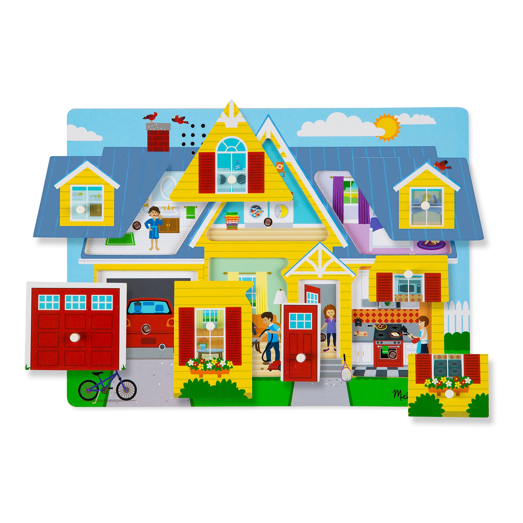 Alternative view of Melissa & Doug Around the House 8-Piece Wooden Sound Peg Puzzle
