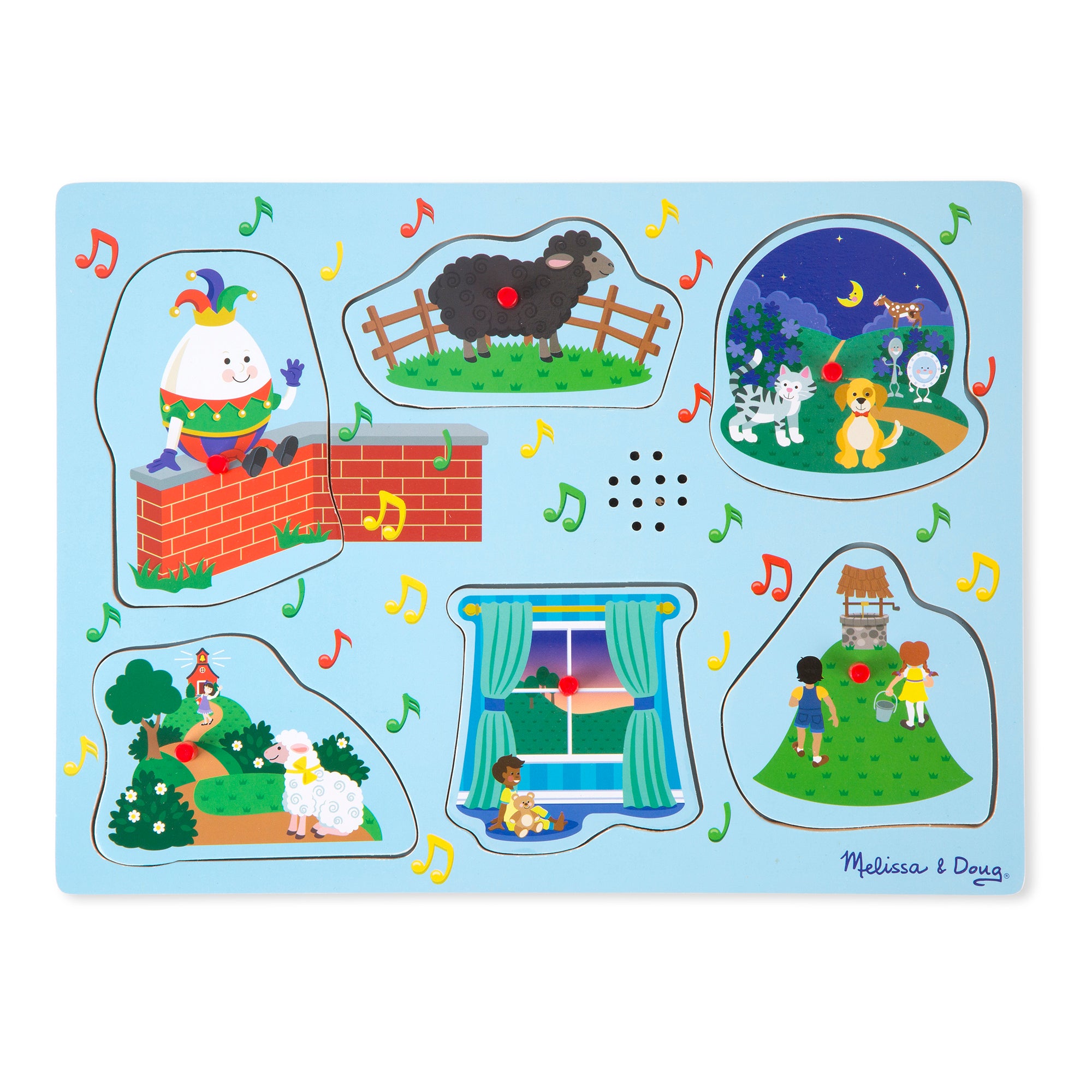 Alternative view of Melissa & Doug Nursery Rhymes 6 pc Wooden Peg Sound Puzzle
