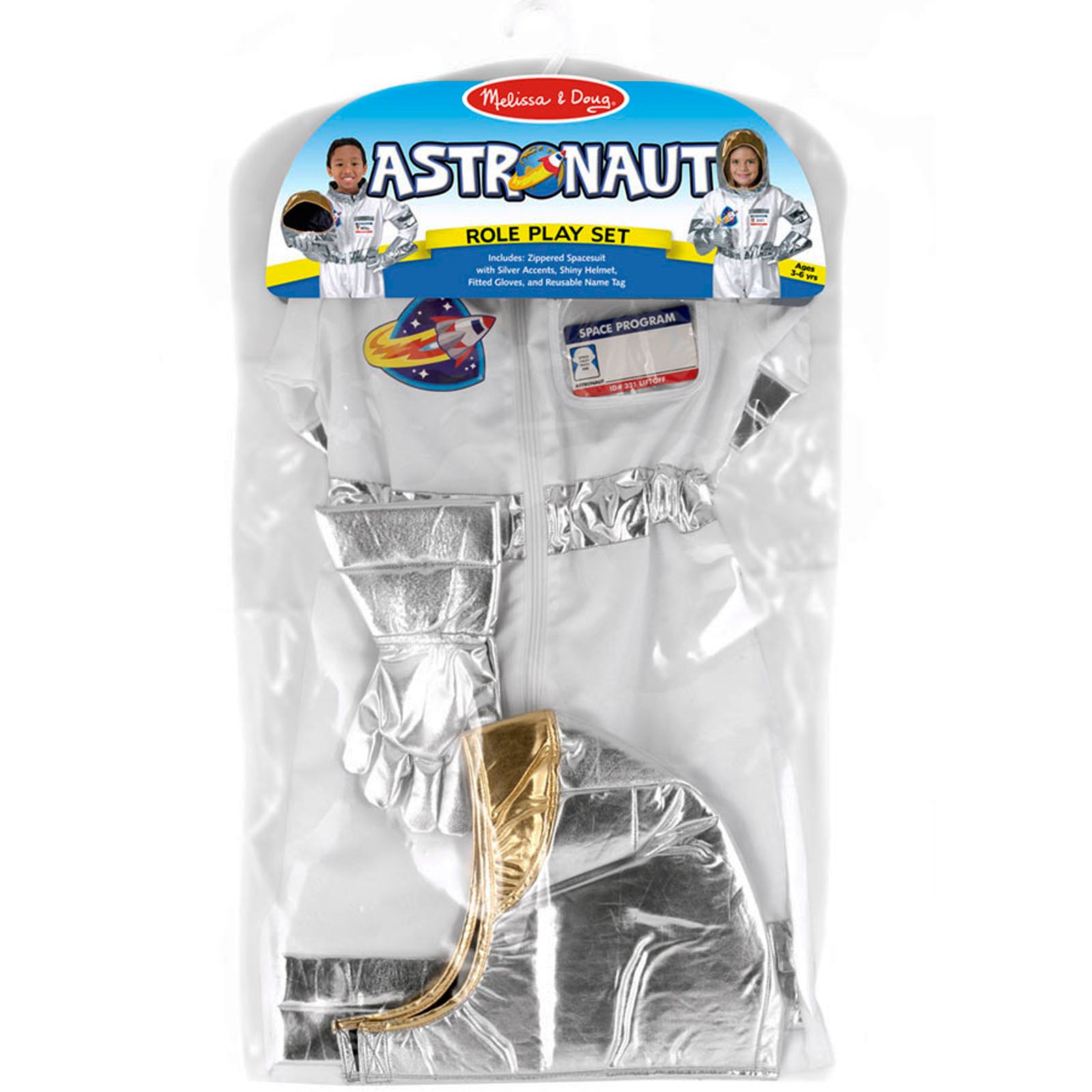 Alternative view of Melissa & Doug Astronaut Role Play Costume Set - Galactic Explorer - White & Silver