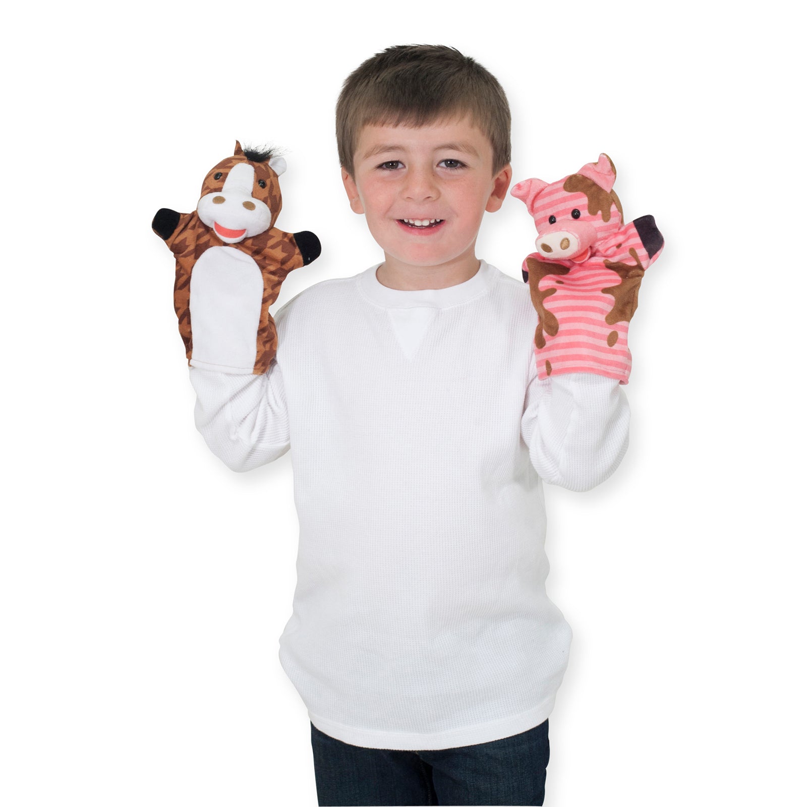 Melissa & Doug Farm Friends Soft Hand Puppets - Set of 4 - Image 3