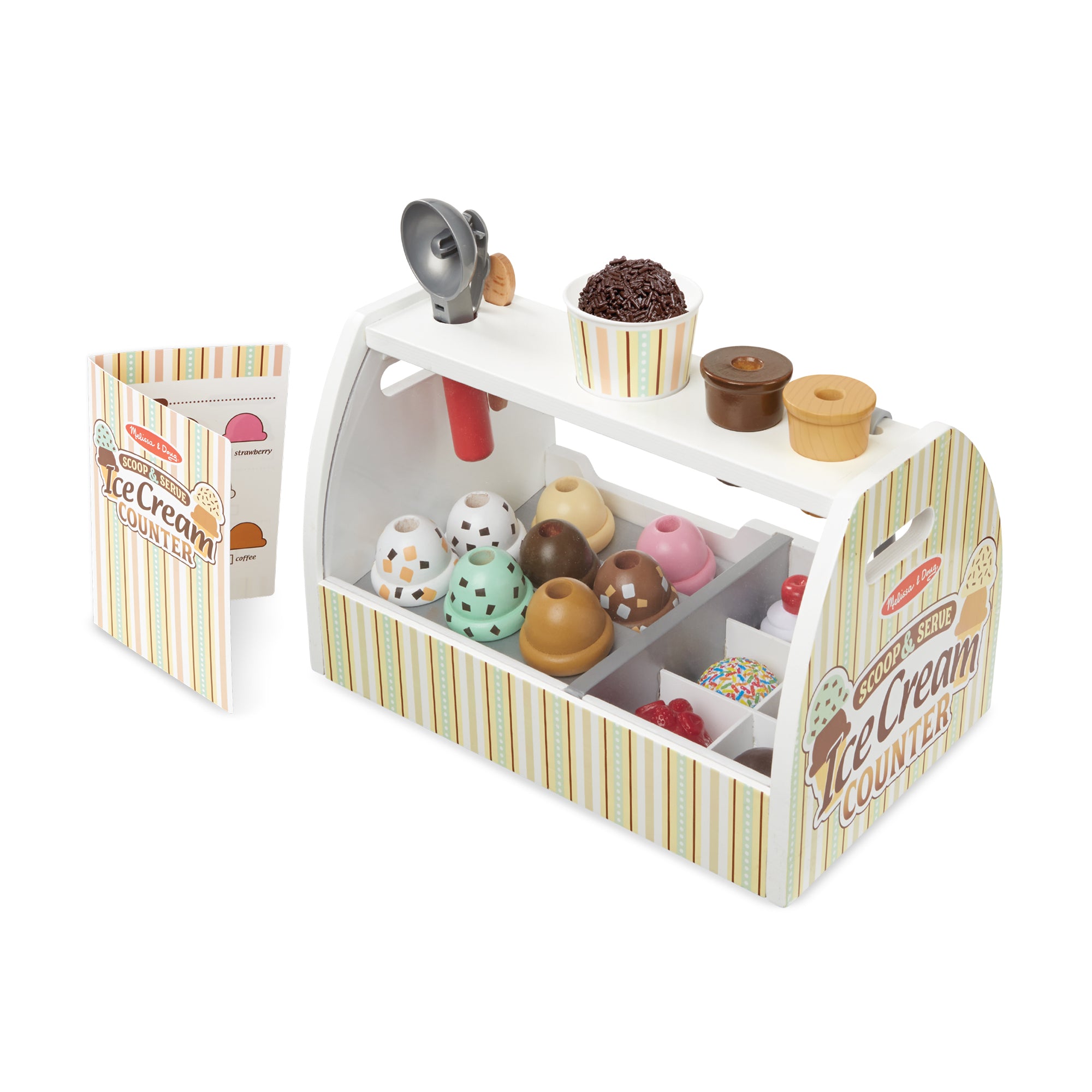 Melissa & Doug 28-Piece Wooden Ice Cream Play Set