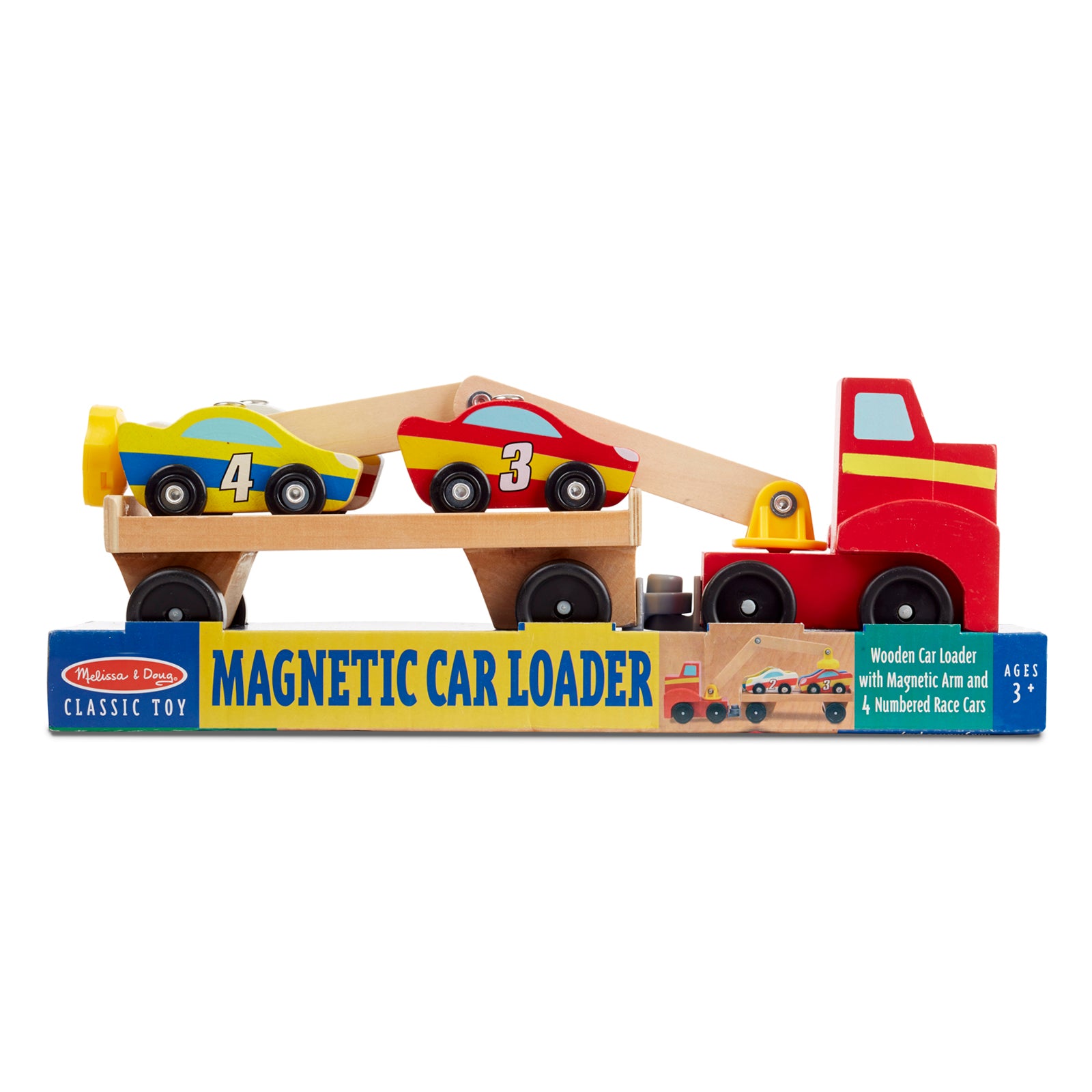 Alternative view of Melissa & Doug Magnetic Car Loader - Colorful Wooden Toy Set