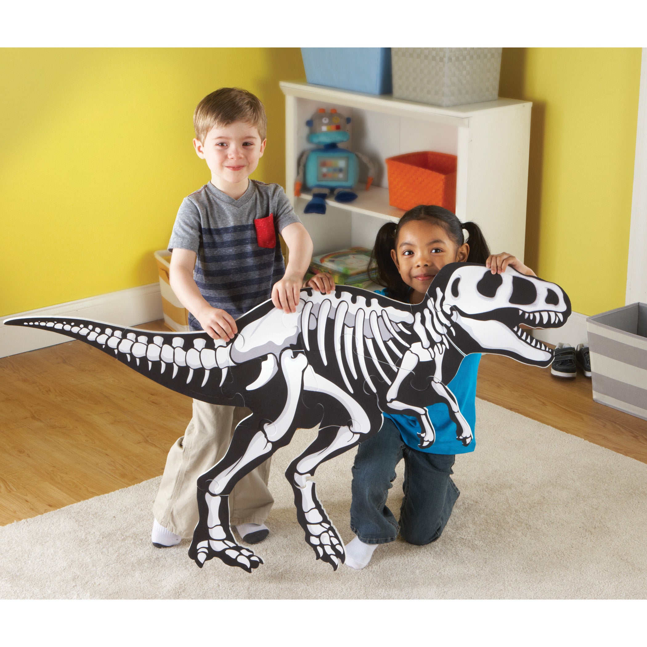 Learning Resources Jumbo T-Rex Dual-Sided Foam Floor Puzzle - 13 pc - Image 4