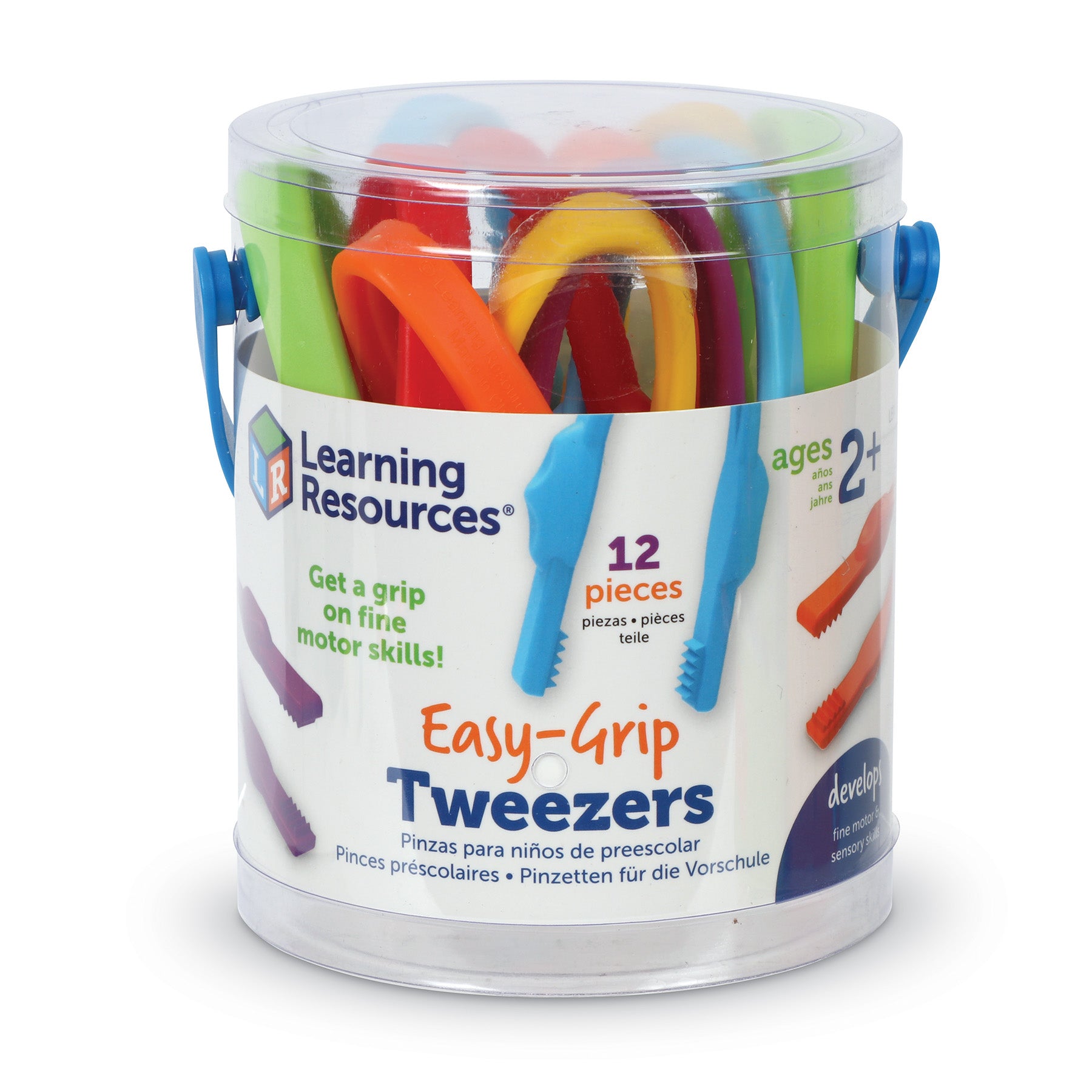 Learning Resources Easy Grip Preschool Tweezers - Colorful Learning Tools - Pack of 12 - Image 2