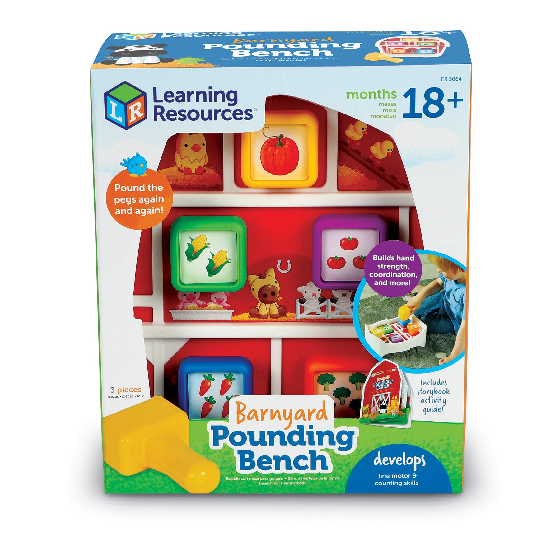 Alternative view of Learning Resources Barnyard Pounding Bench – Dual-Themed Educational Toy