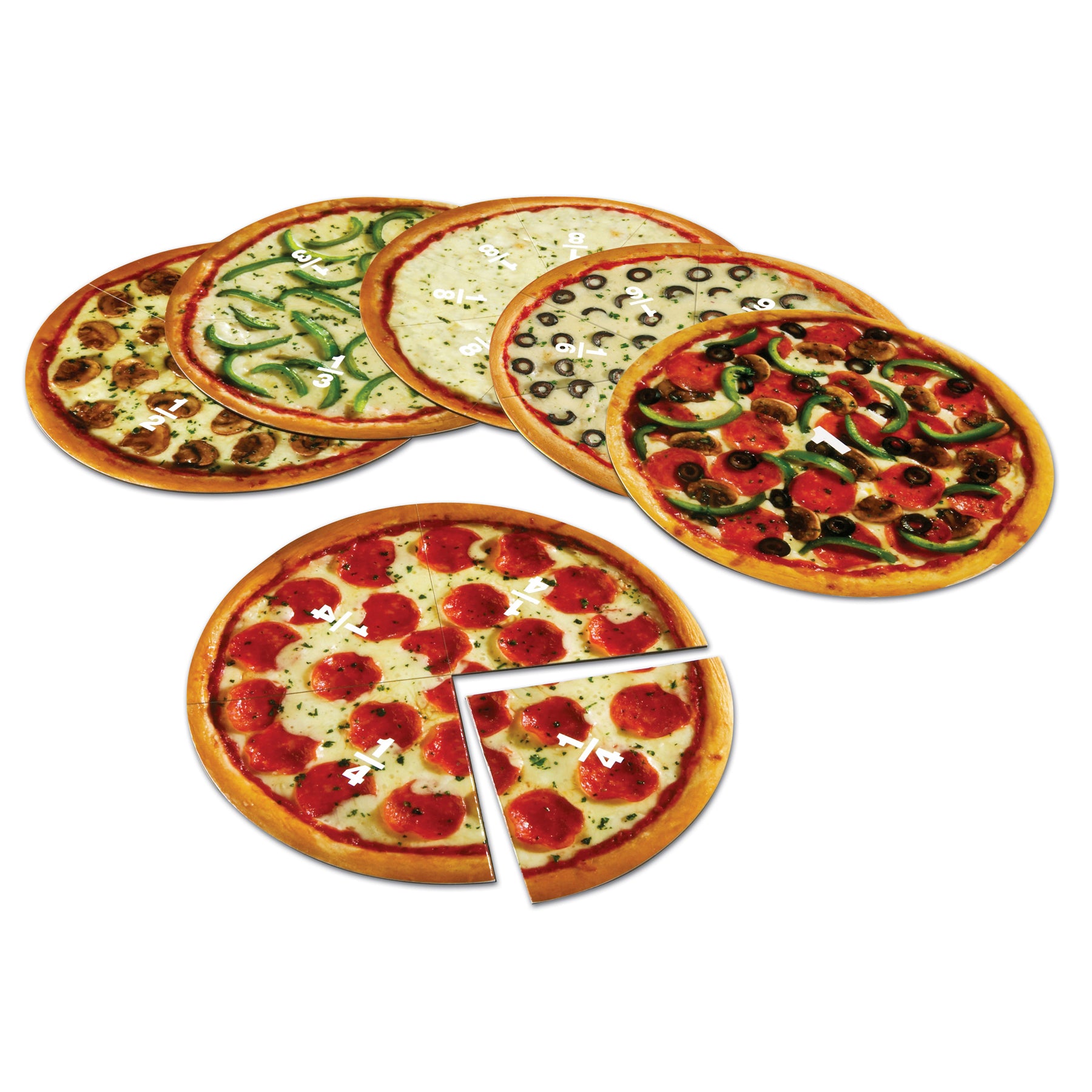 Alternative view of Learning Resources Magnetic Pizza Fraction Set - Colorful Educational Toy