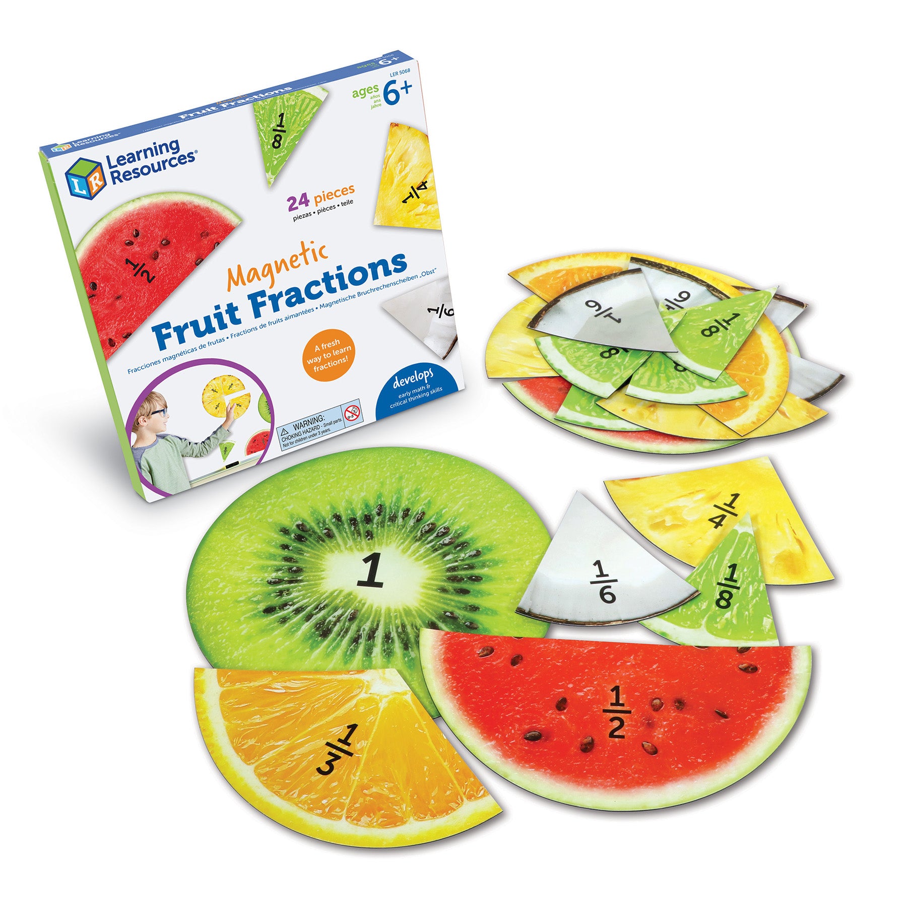 Learning Resources Magnetic Fruit Fractions - Educational Math Toy