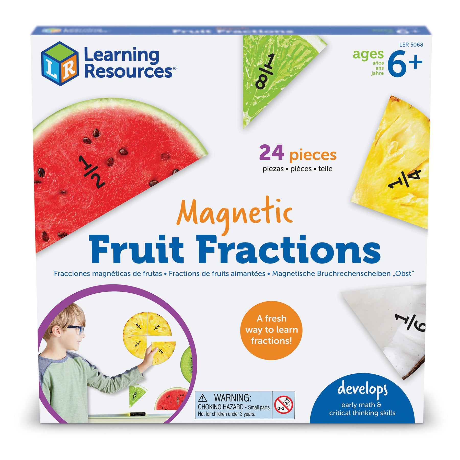 Alternative view of Learning Resources Magnetic Fruit Fractions - Educational Math Toy