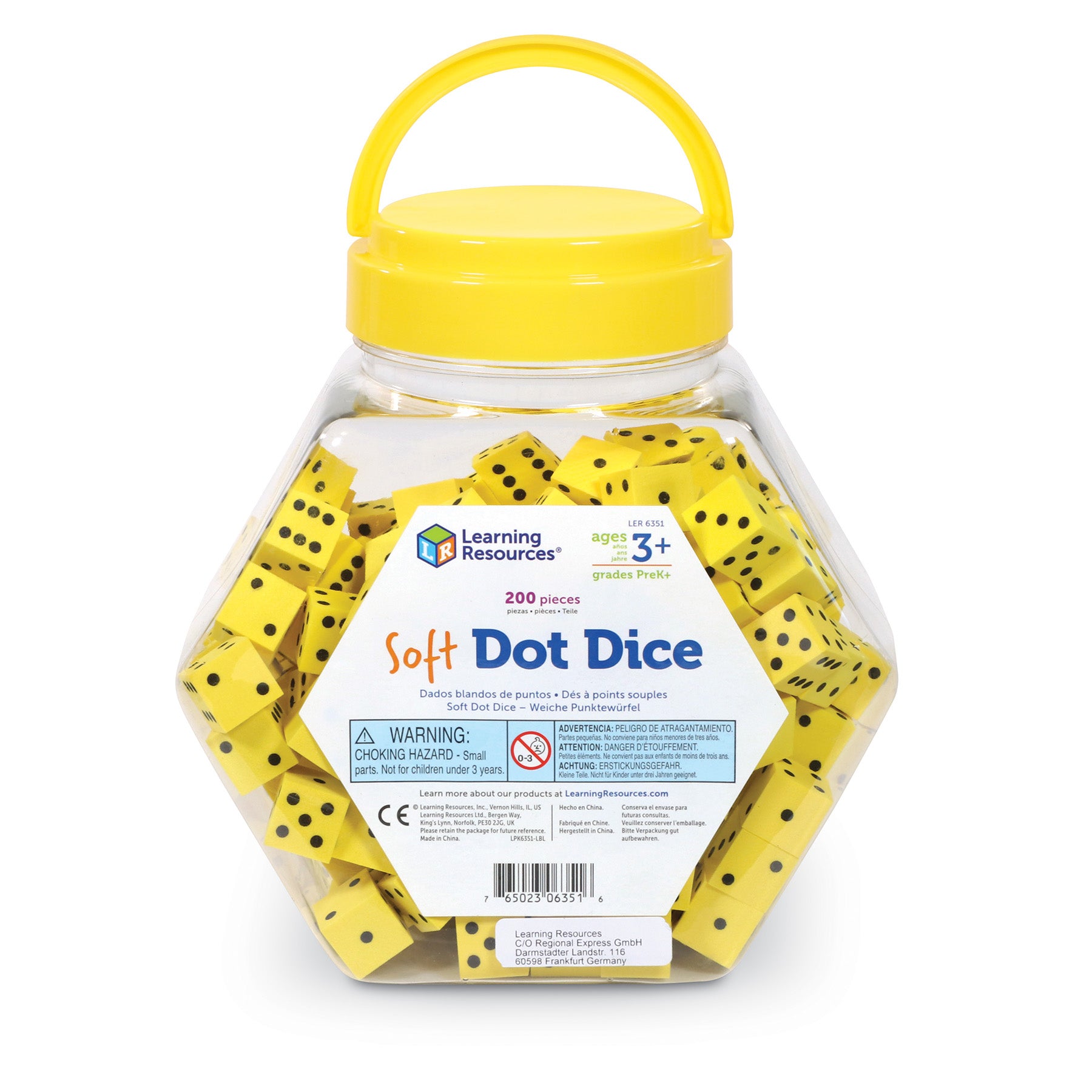 Alternative view of Learning Resources Soft Foam Dot Dice Set - 200 Count - Yellow