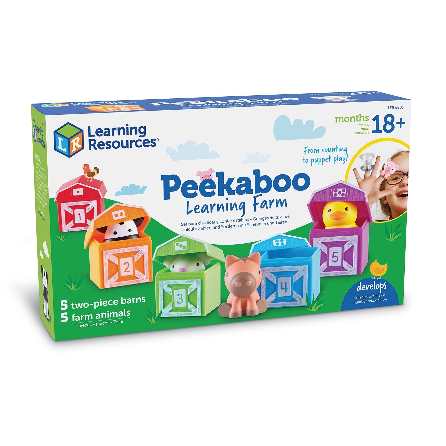 Learning Resources Peekaboo Learning Farm Colorful Animal Barn Playset - Image 2