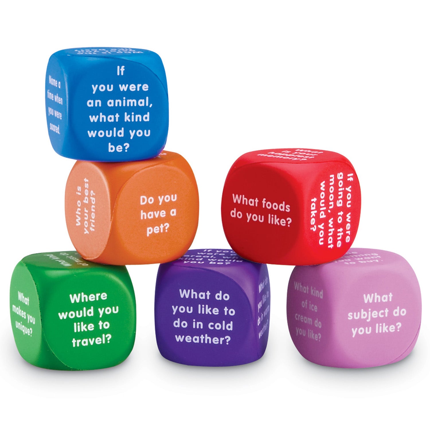 Learning Resources Conversation Cubes - Social Skill Builder, Set of 6 - Image 2