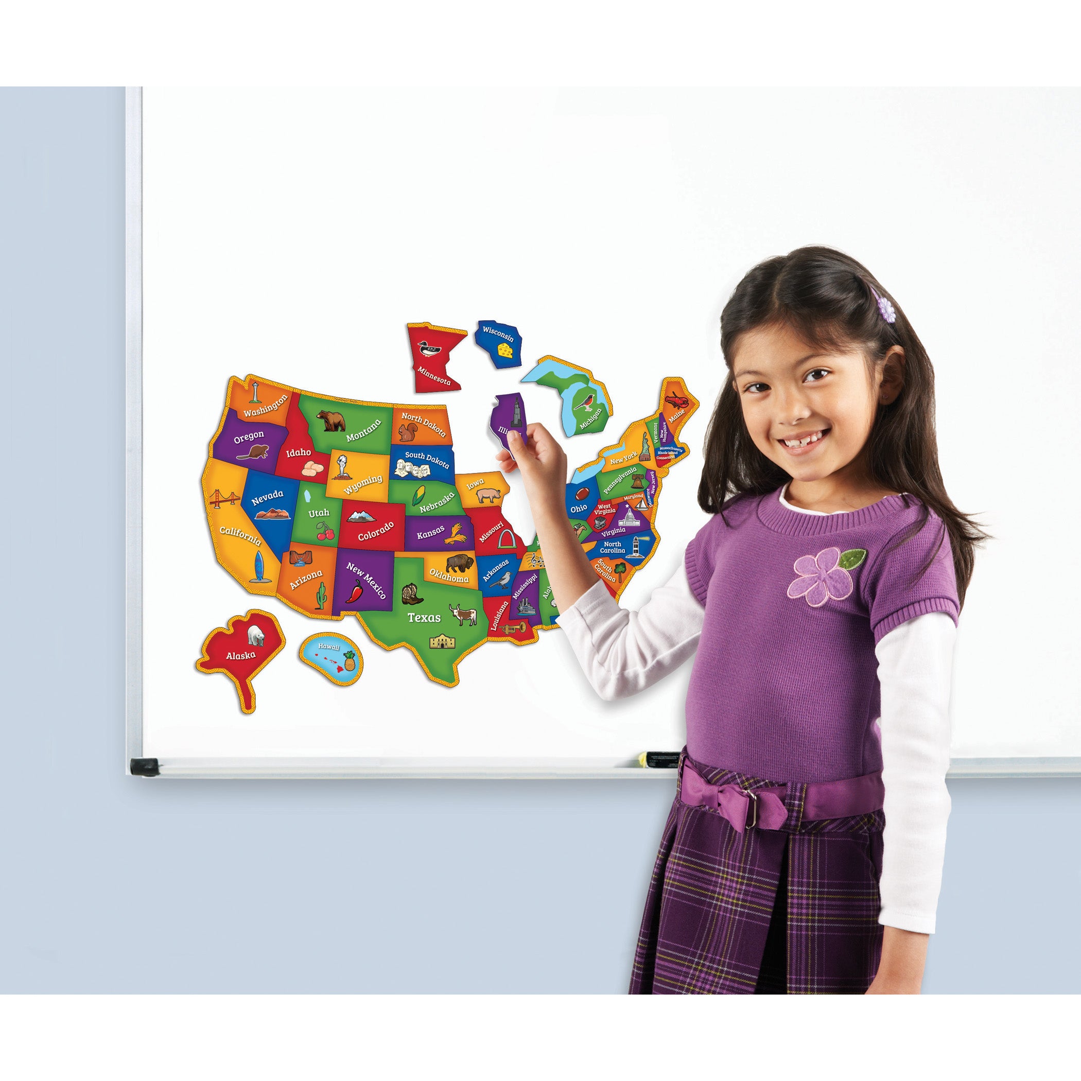 Learning Resources Magnetic U.S. Map Puzzle - Interactive Geography Fun - Image 3