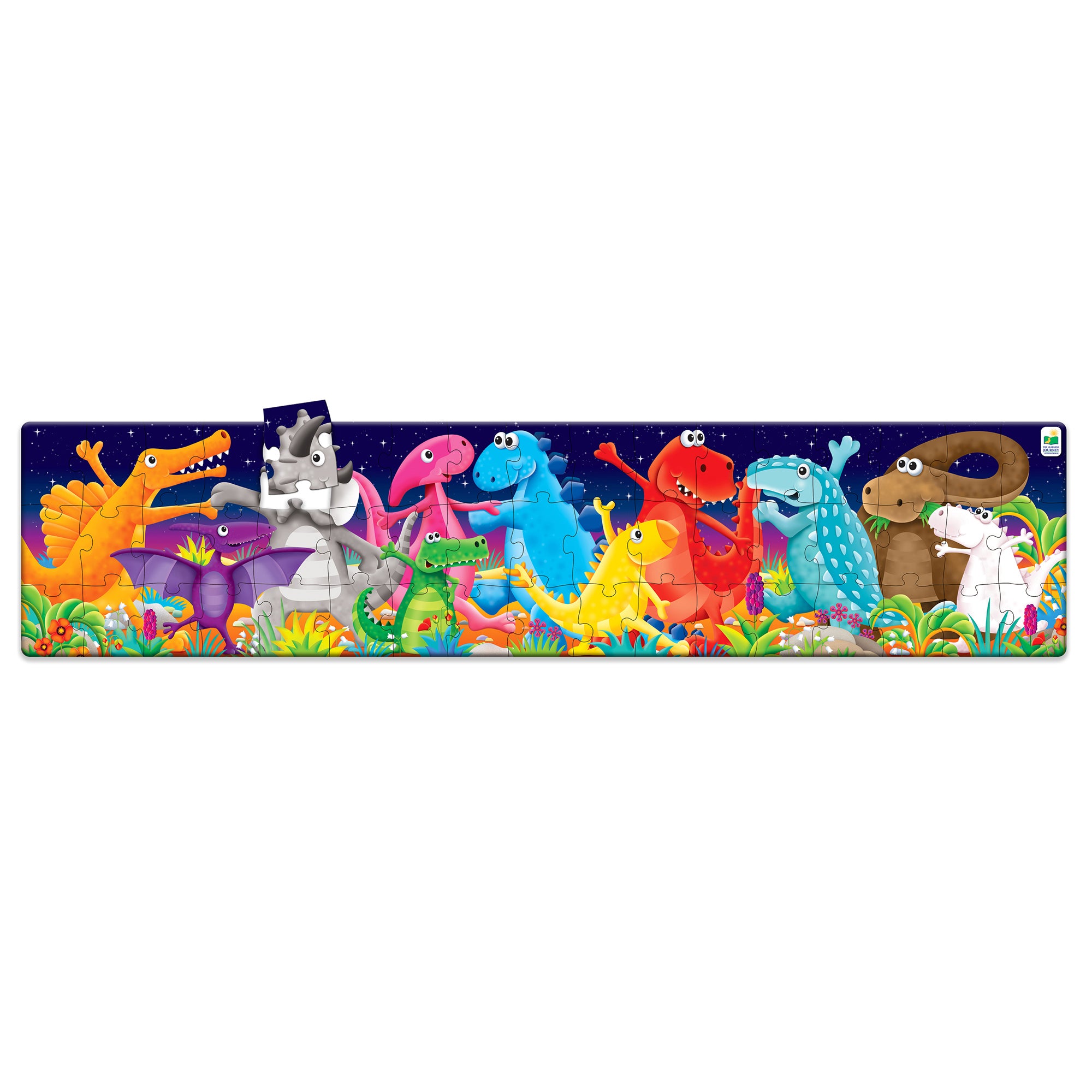 Alternative view of The Learning Journey Long & Tall Puzzles - Color Dancing Dinos - 51 pc