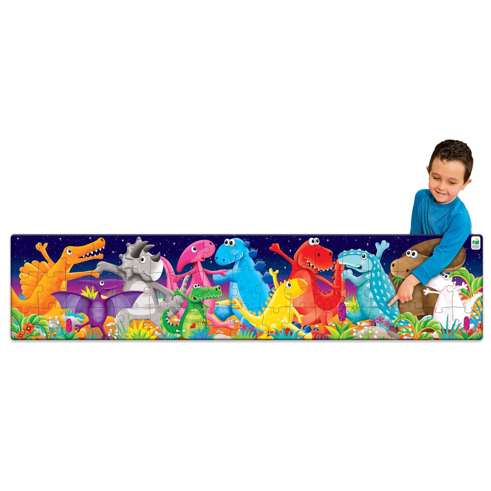 The Learning Journey Long & Tall Puzzles - Color Dancing Dinos - 51 pc - Image 3
