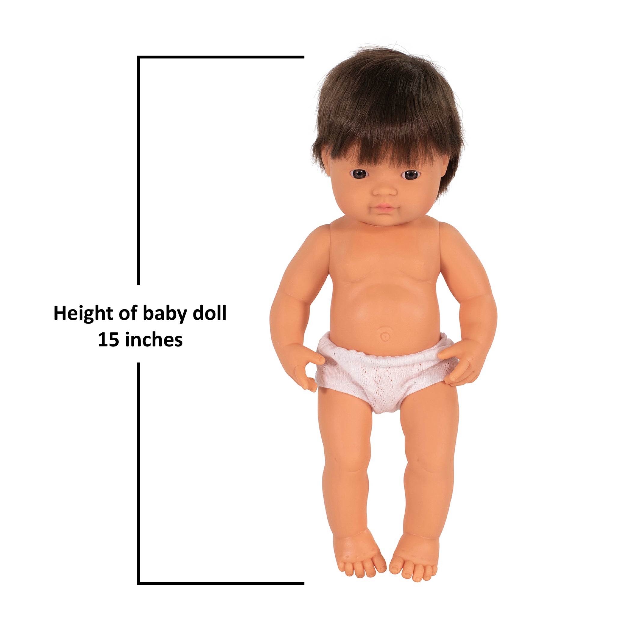 Miniland 15 inch Baby Doll - Brunette Hair - Image 3