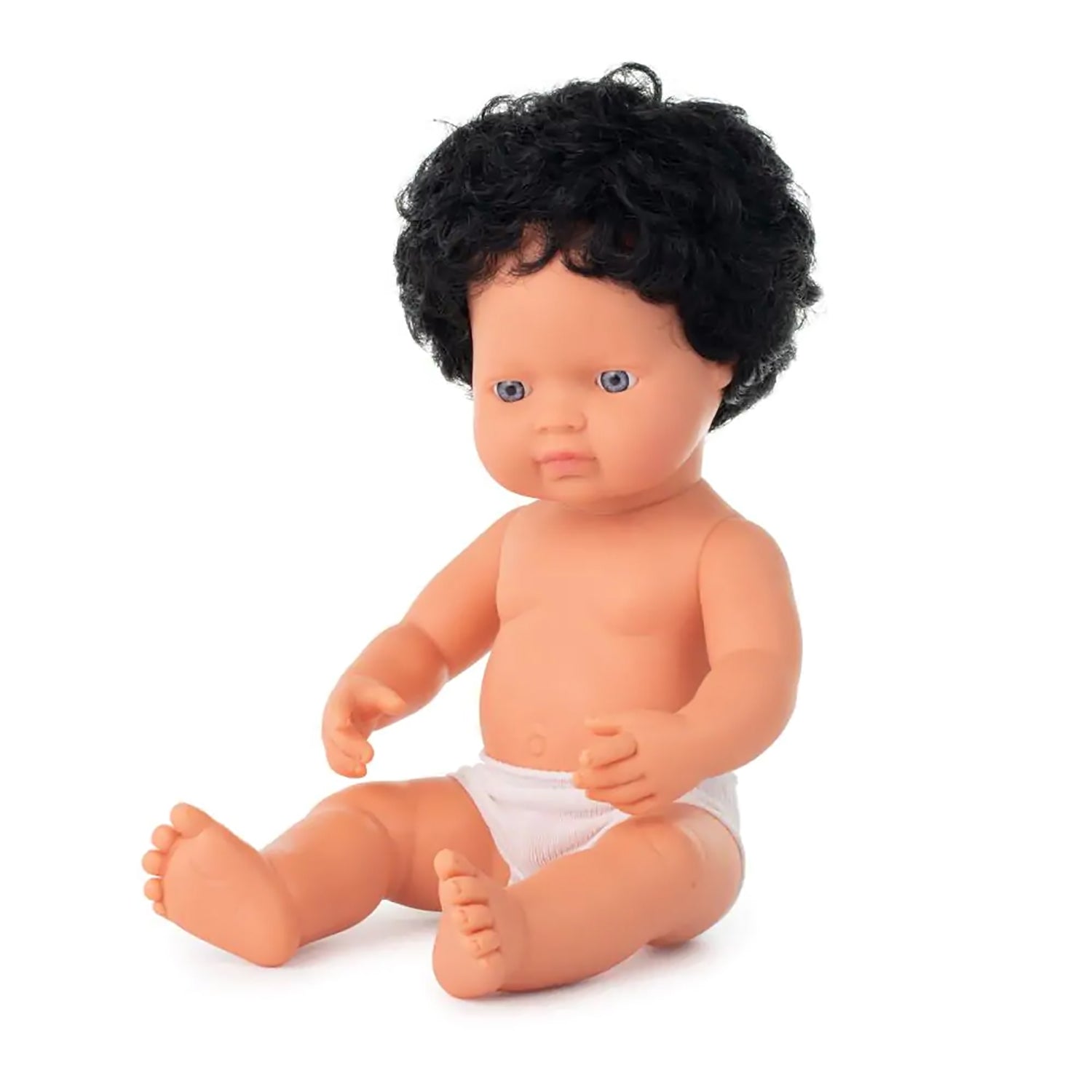 Alternative view of Miniland 15 inch Curly Haired Baby Doll with Underwear